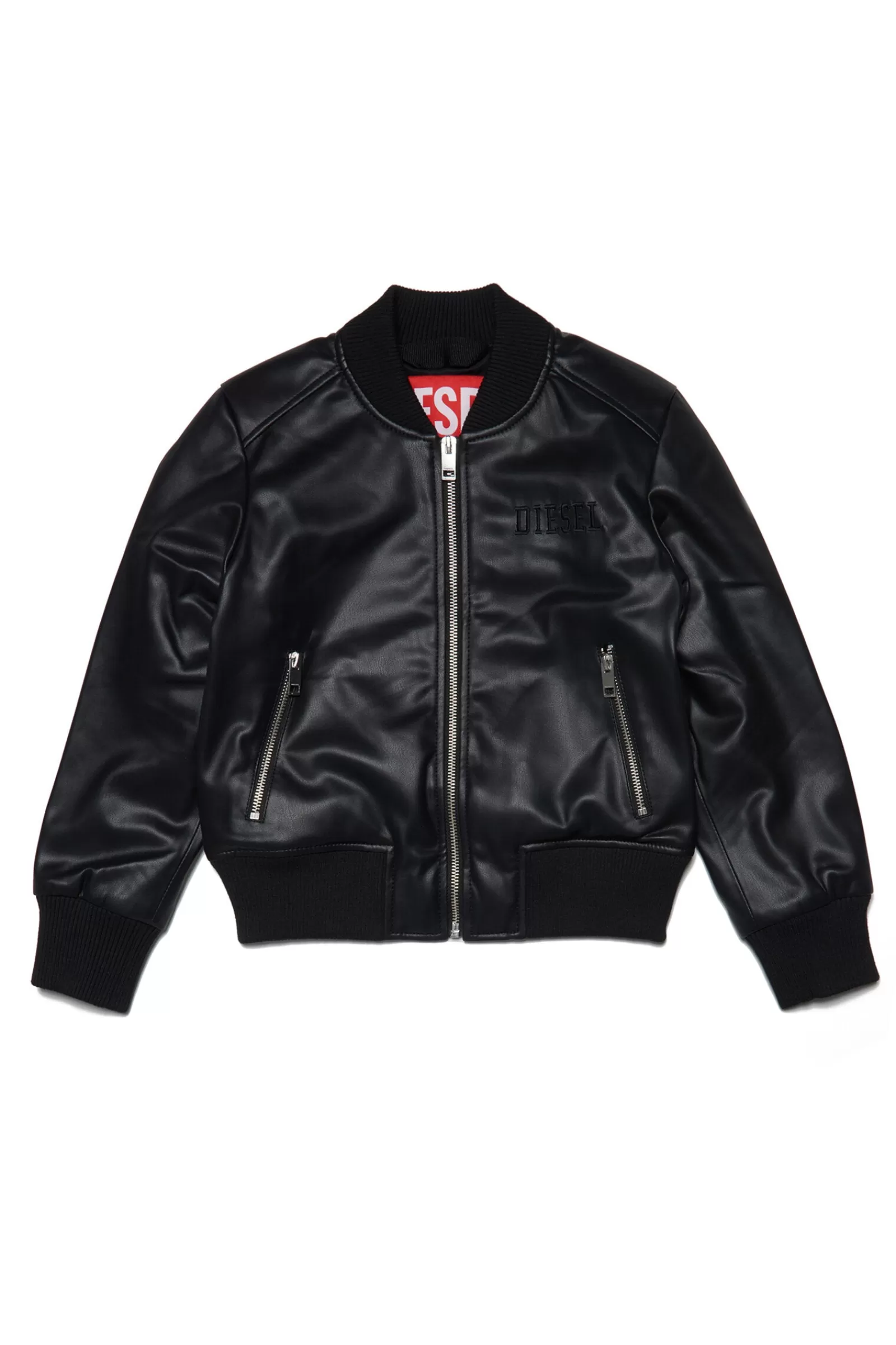 Giacche E Piumini<DIESEL Giacca Bomber In Similpelle Nera Nero