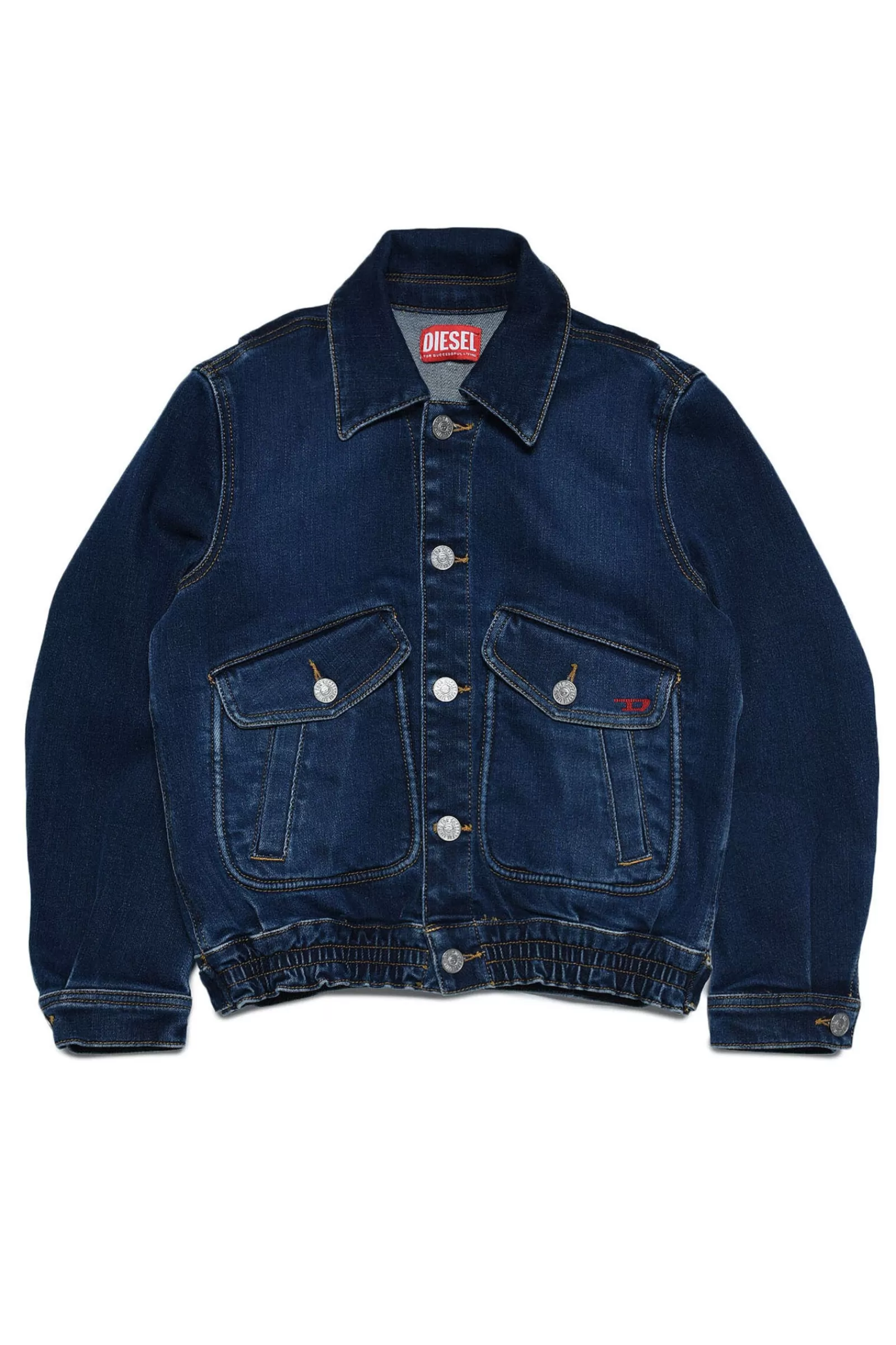 Giacche E Piumini<DIESEL Giacca In Denim Blu Con Lavaggio Leggero Blu Denim