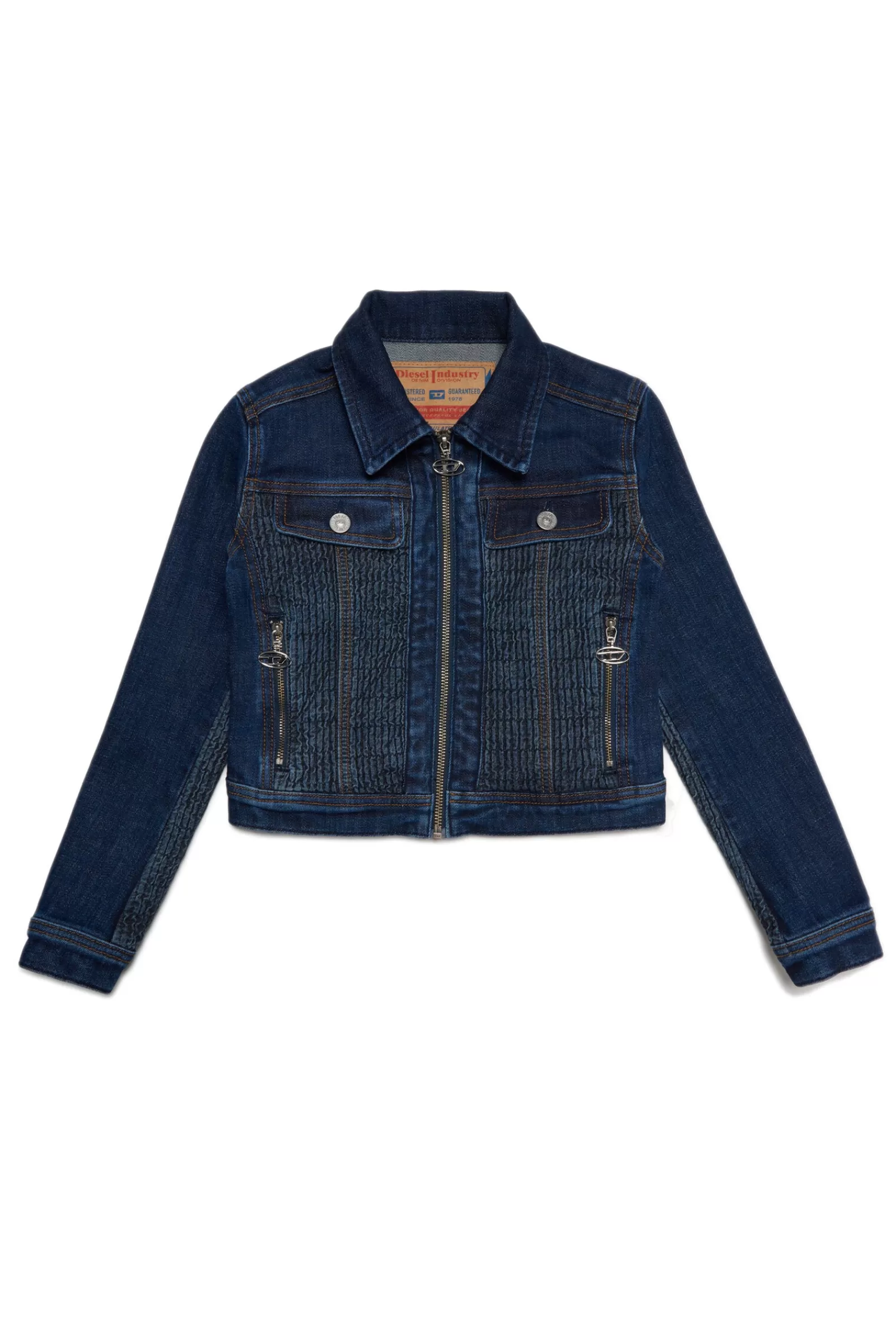 Giacche E Piumini<DIESEL Giacca In Denim Smock Stitch Blu Denim