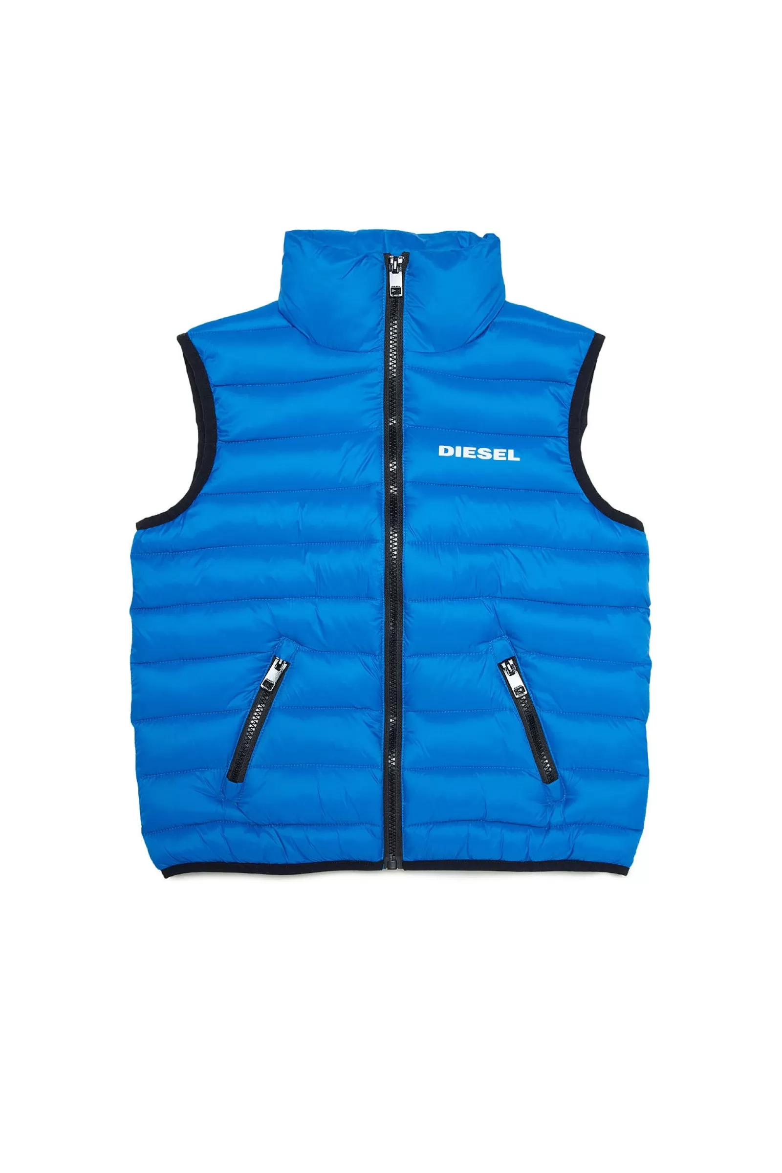 Giacche E Piumini<DIESEL Gilet Lightweight Blu In Fake Down Blu Principessa