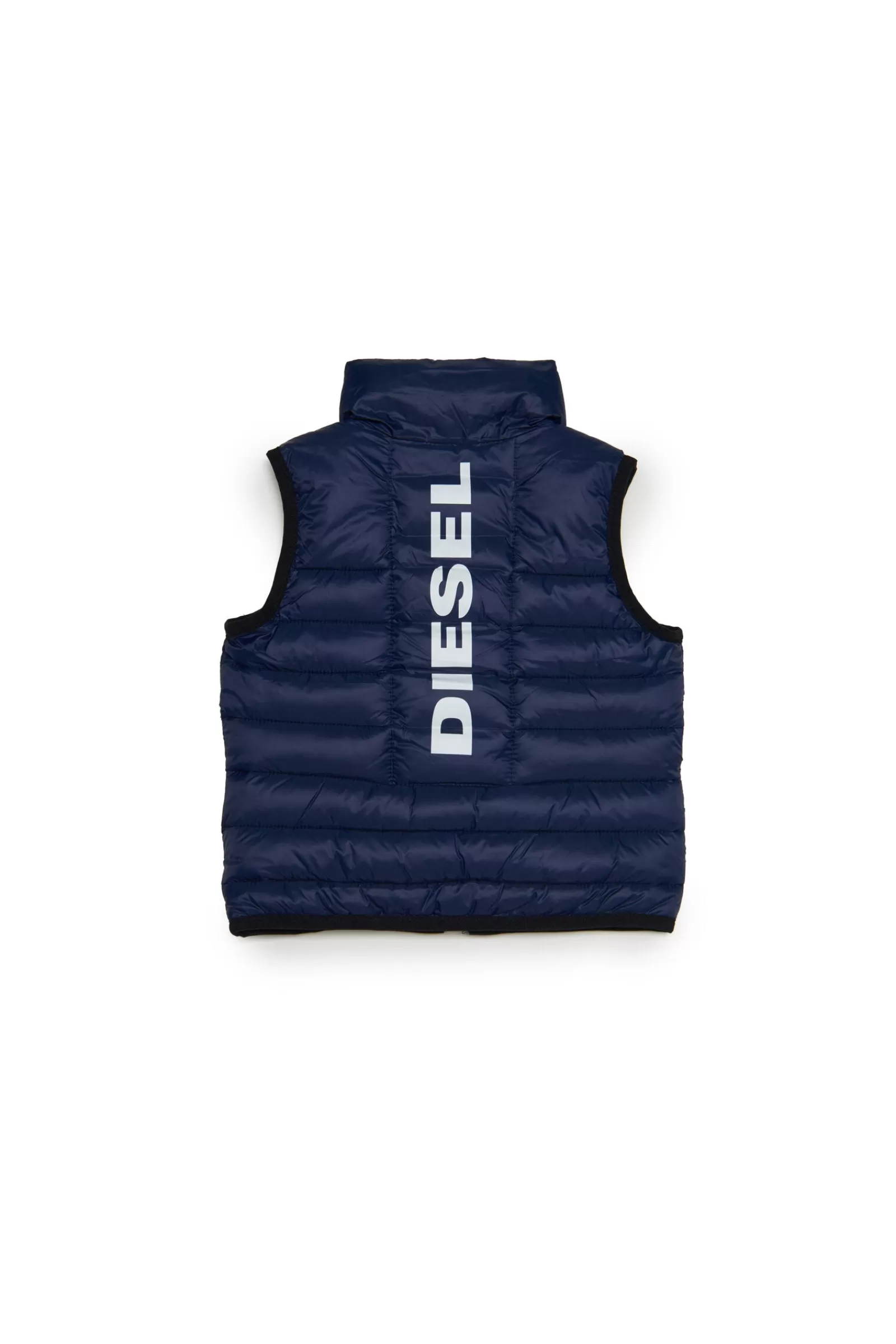 Giacche E Piumini<DIESEL Gilet Lightweight Blu Navy In Fake Down Blu Pavone