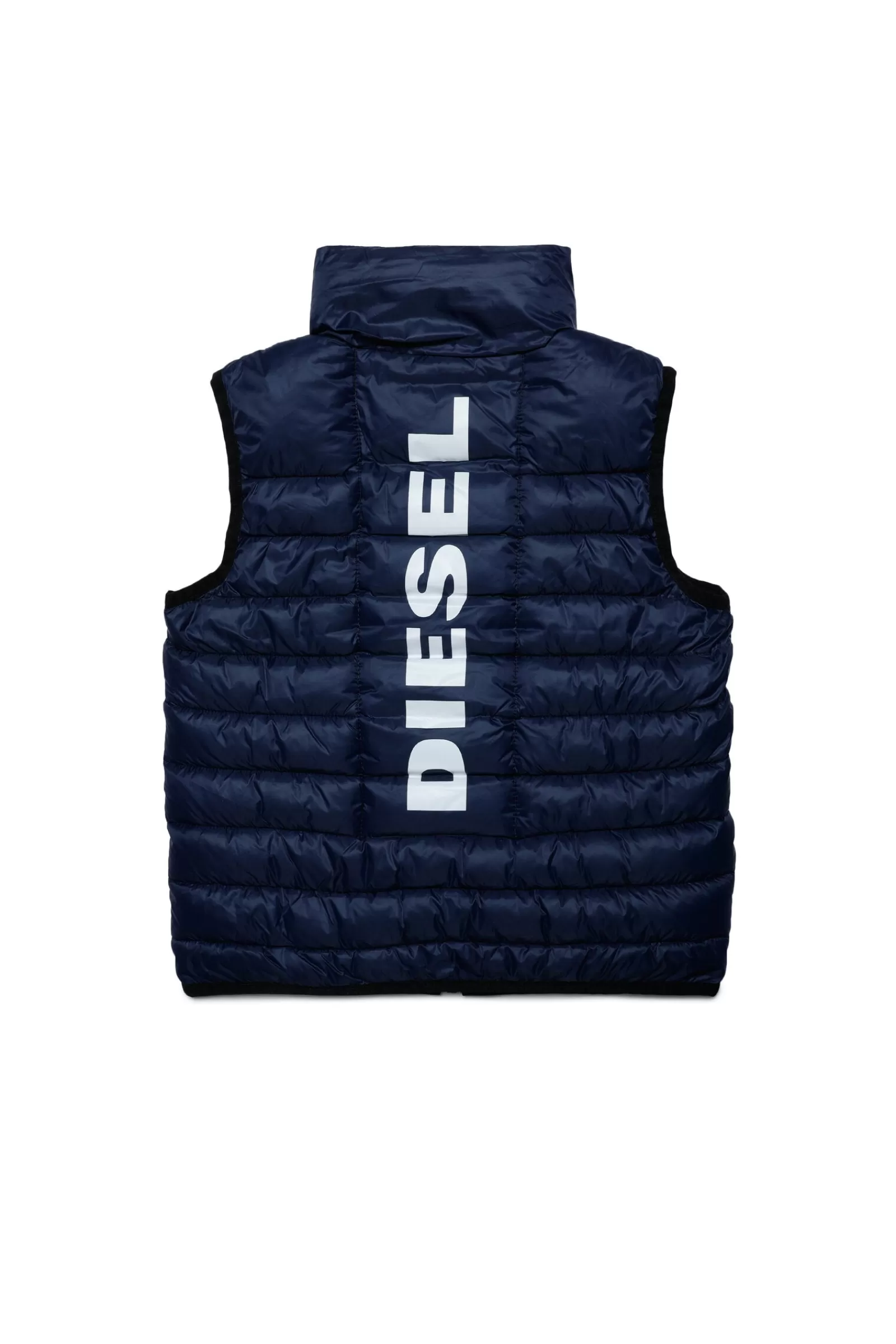 Giacche E Piumini<DIESEL Gilet Lightweight Blu Navy In Fake Down Blu Pavone