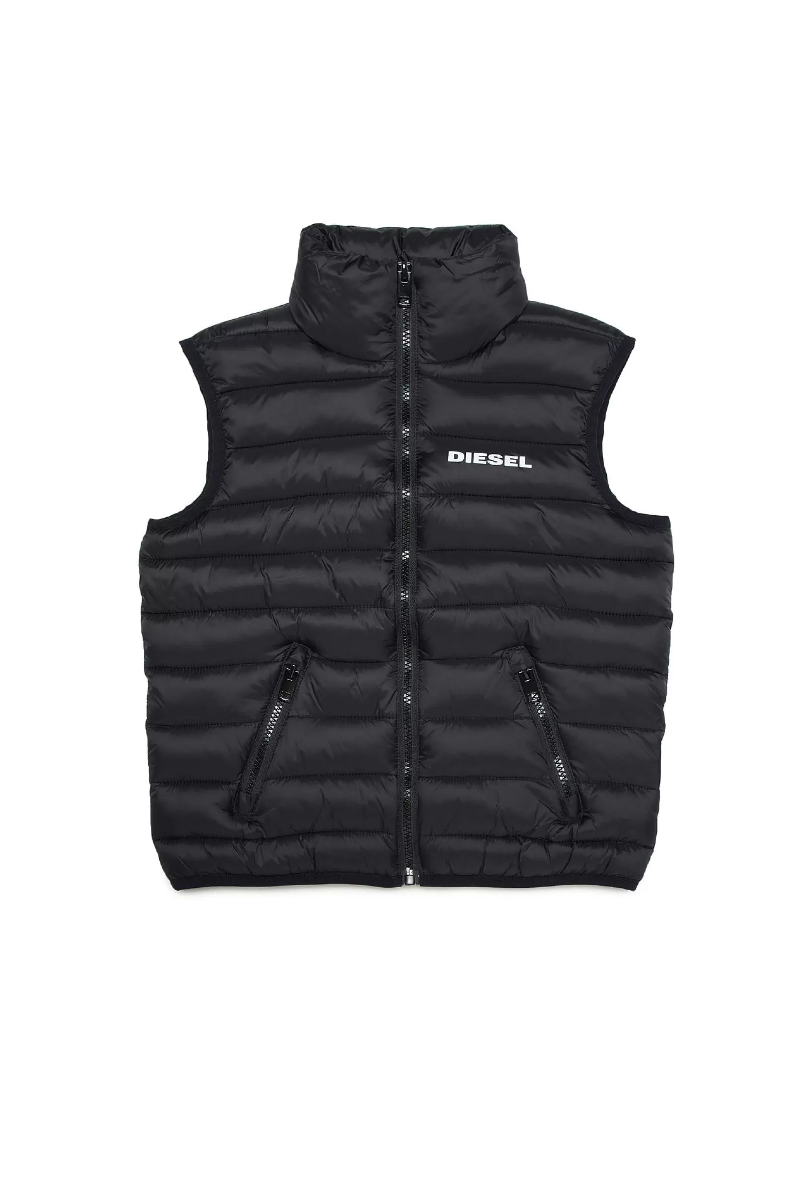 Giacche E Piumini<DIESEL Gilet Lightweight In Fake Down Nero