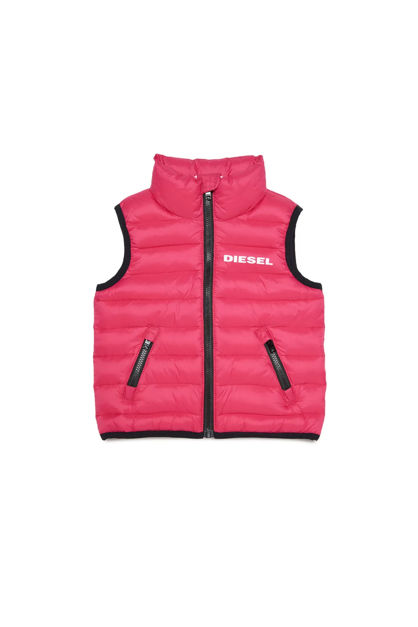 Giacche E Piumini<DIESEL Gilet Lightweight Rosa In Fake Down Rosso Fragola