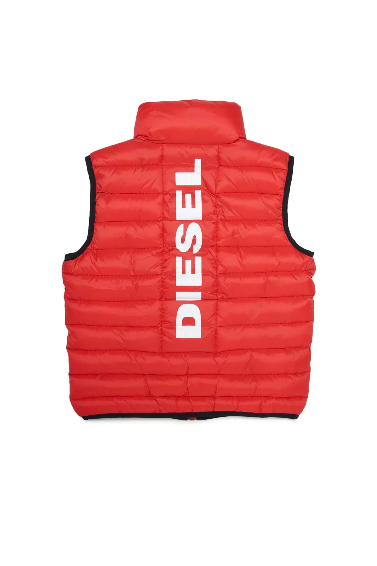 Giacche E Piumini<DIESEL Gilet Lightweight Rosso In Fake Down Rosso Garofano