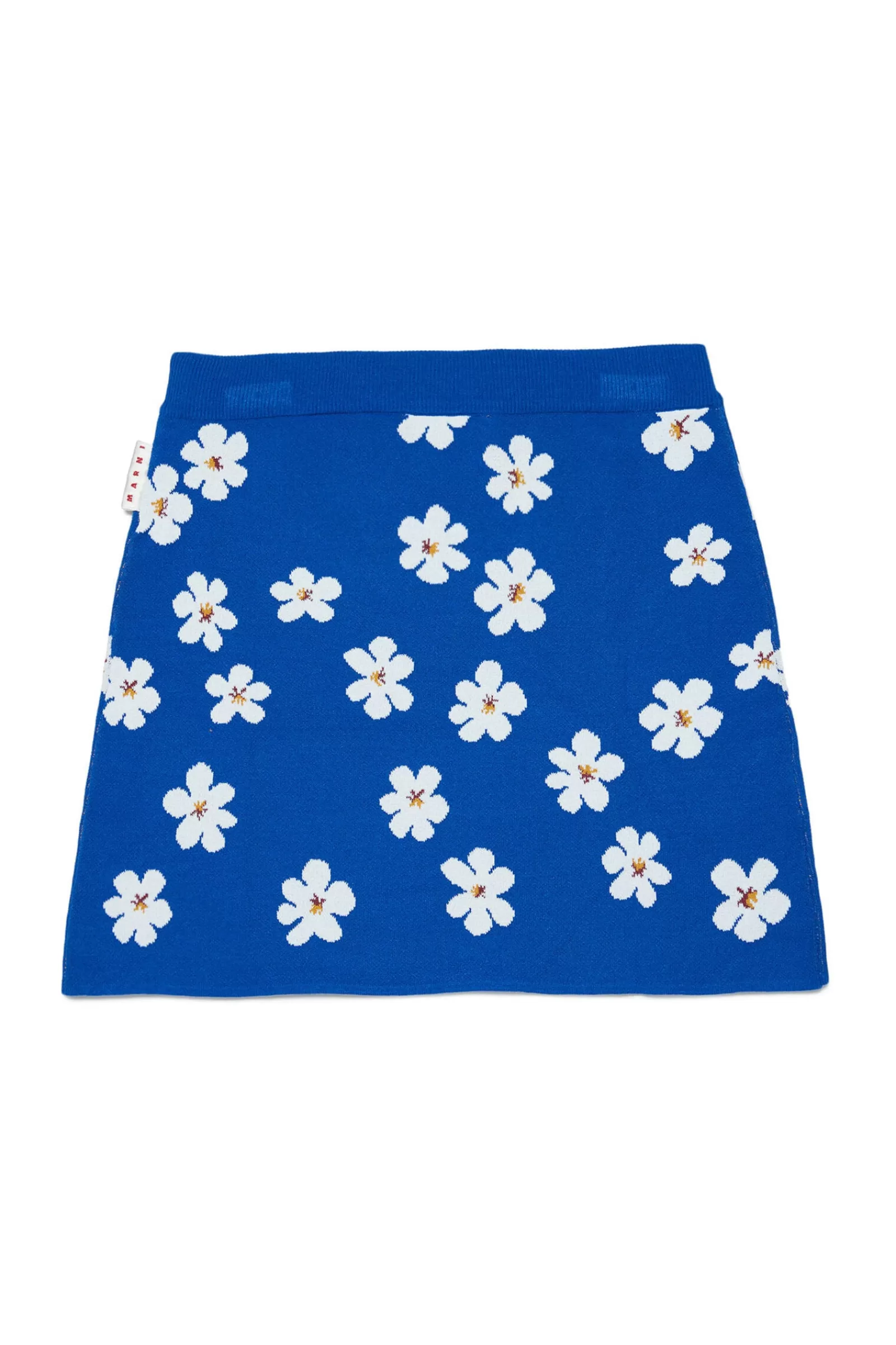 Gonne E Shorts<MARNI Gonna Blu Con Motivo Margherite Jacquard Blu Surf The Web