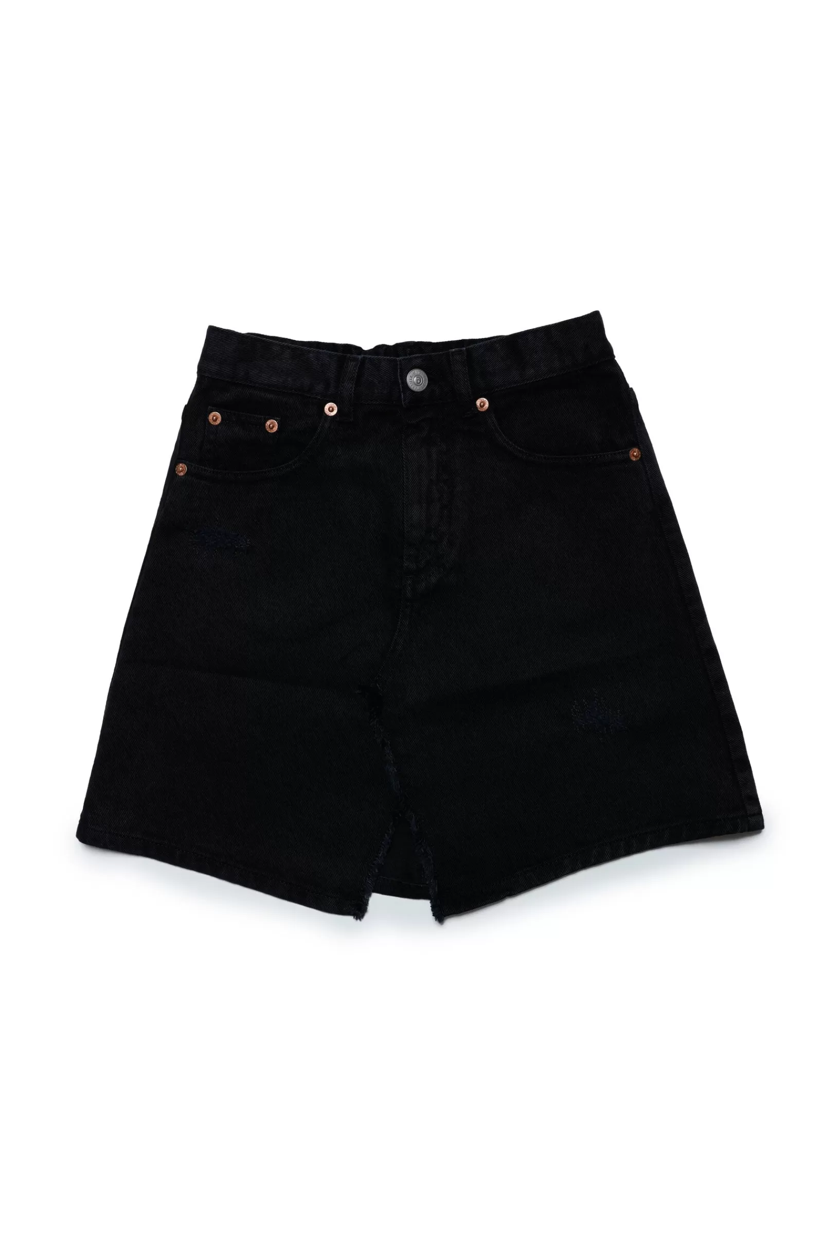 Gonne E Shorts<MM6 MAISON MARGIELA Gonna Di Jeans Nero Con Rotture Nero Denim