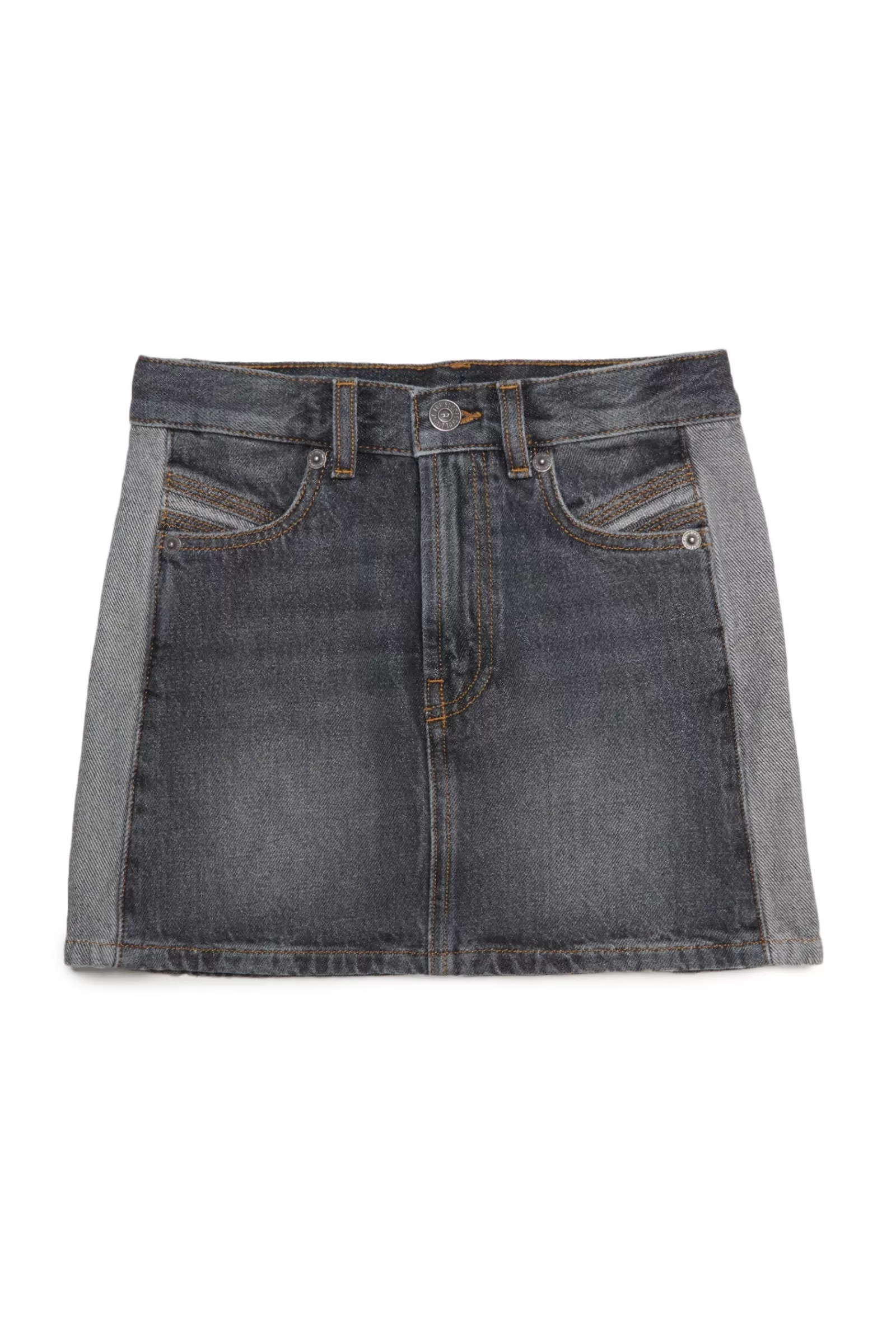 Gonne E Shorts<DIESEL Gonna In Con Inserti Denim Nero