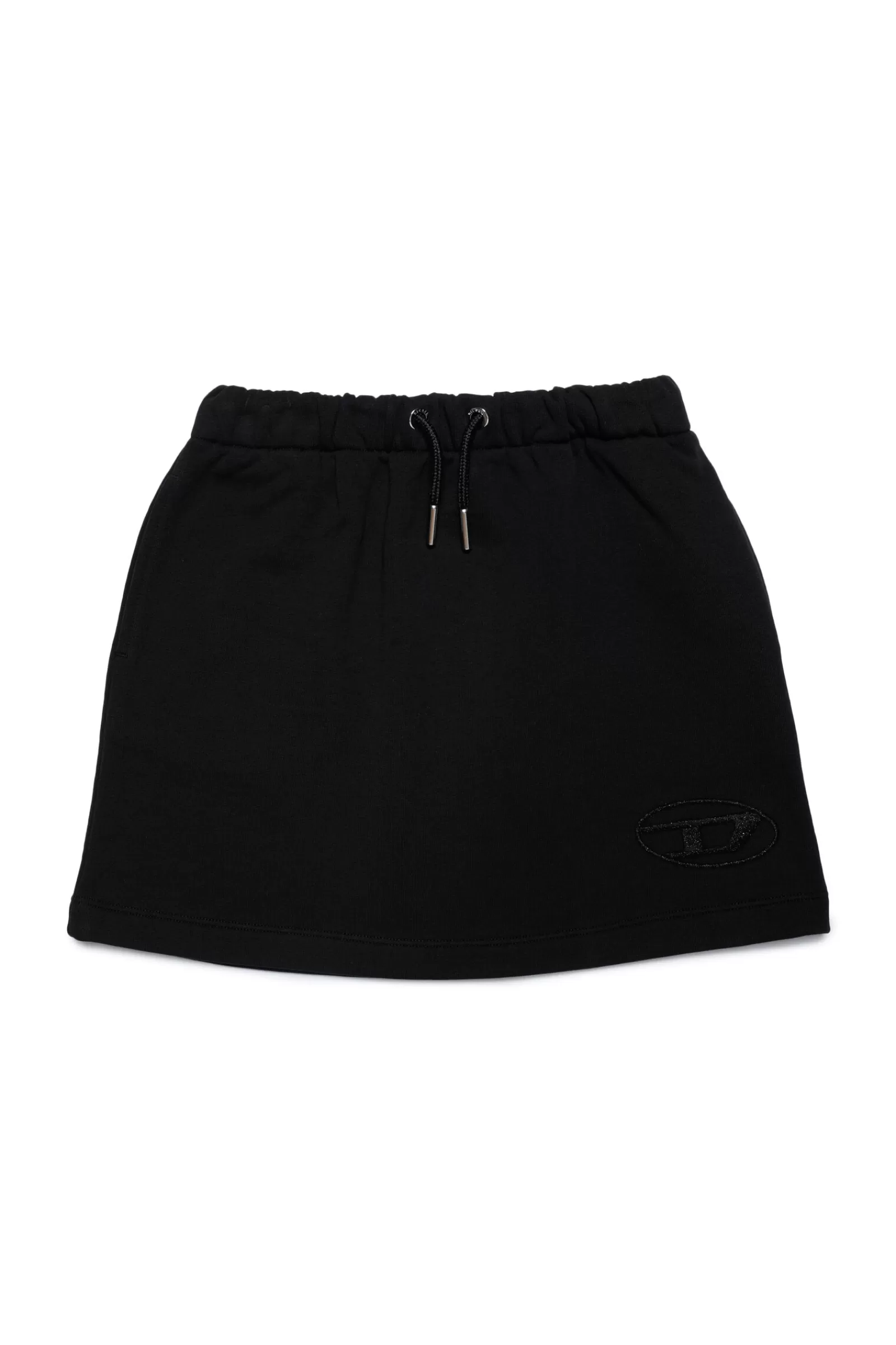 Gonne E Shorts<DIESEL Gonna In Cotone Con Logo Glitterato Nero