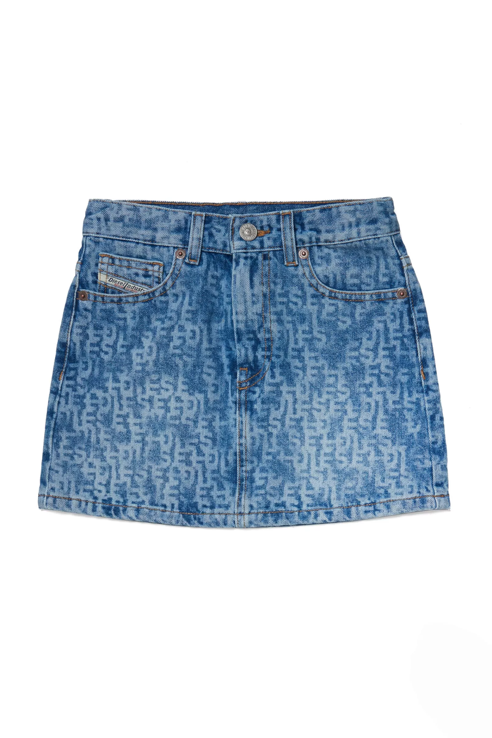 Gonne E Shorts<DIESEL Gonna In Denim Con Monogramma Blu Denim