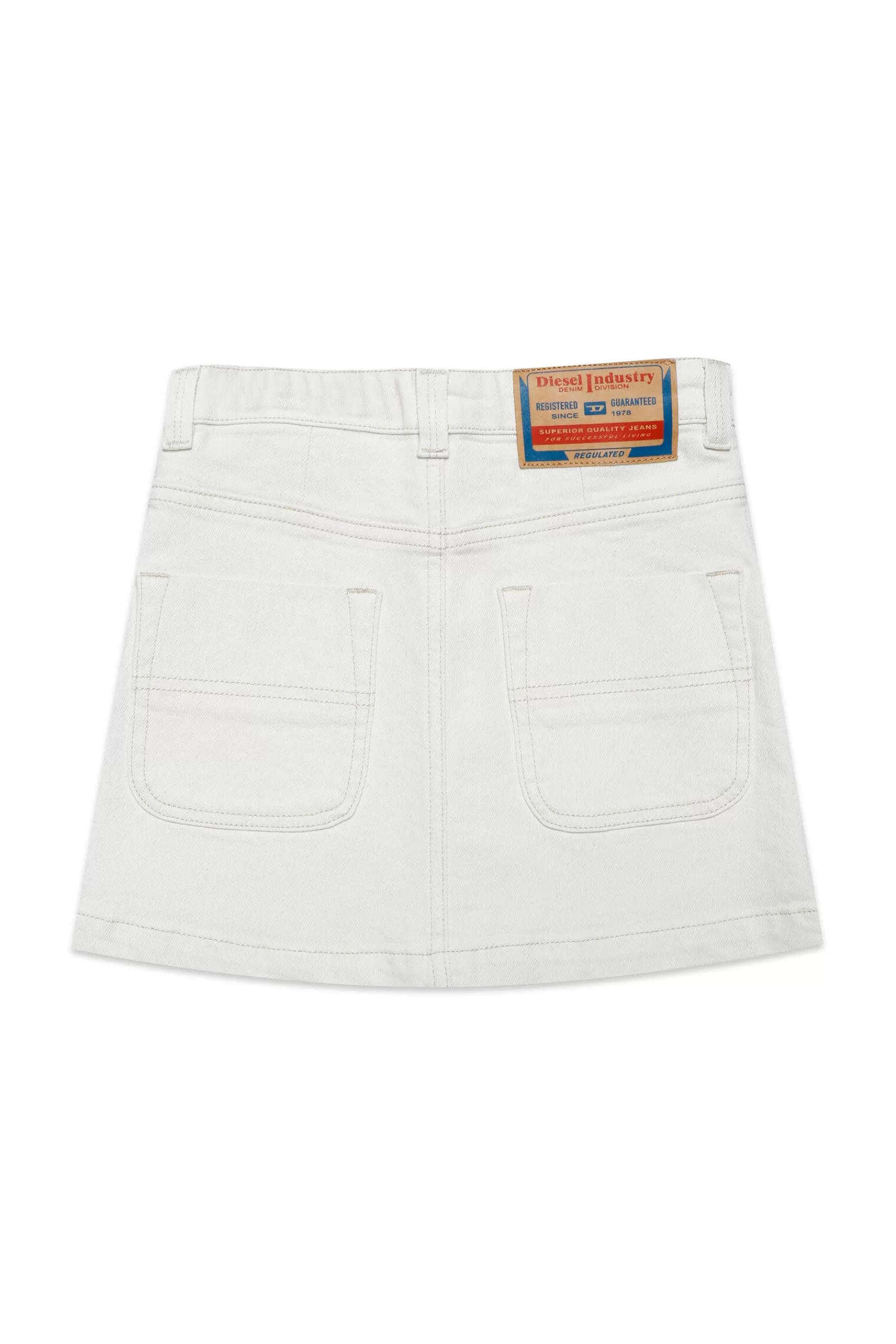 Gonne E Shorts<DIESEL Gonna In Denim Ecru Con Bottoni Bianco Sporco