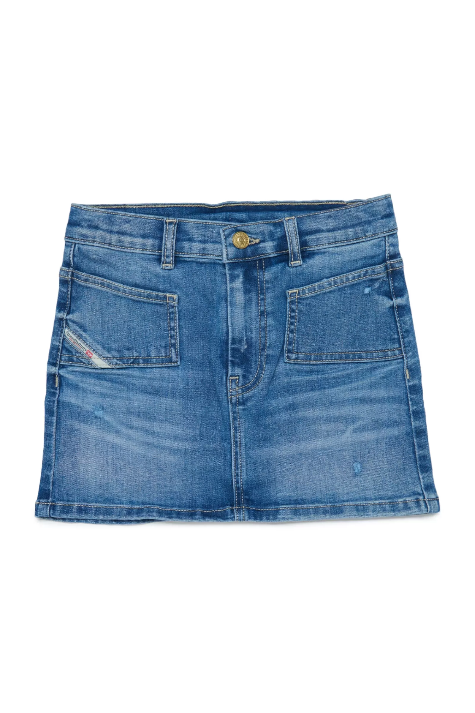 Gonne E Shorts<DIESEL Gonna In Denim Effetto Used Blu Denim