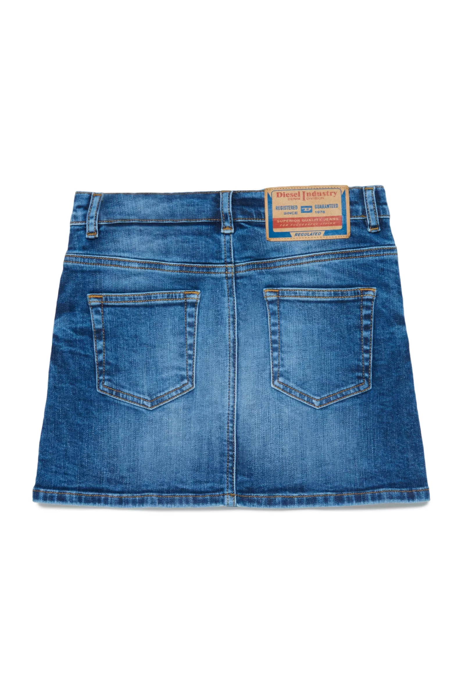 Gonne E Shorts<DIESEL Gonna In Denim Trattato Con Strass Blu Denim