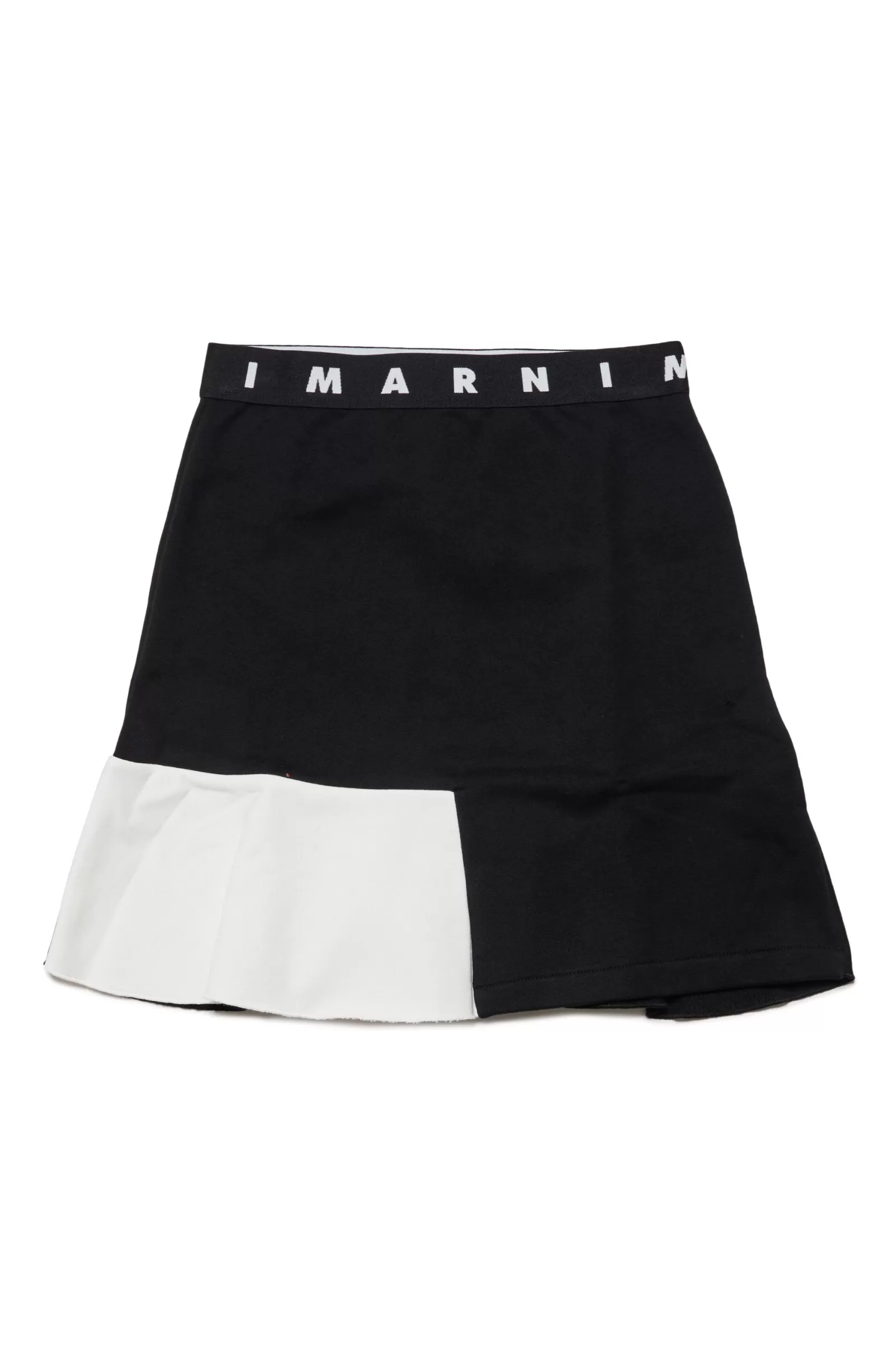 Gonne E Shorts<MARNI Gonna In Felpa Con Inserto Balza Sul Fondo Nero Denim