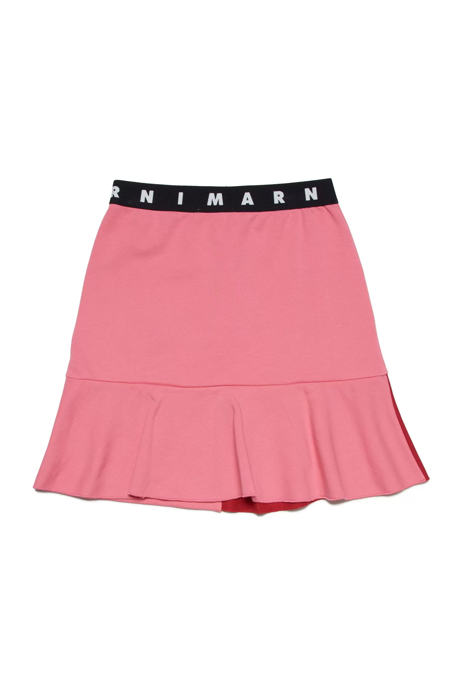 Gonne E Shorts<MARNI Gonna In Felpa Con Inserto Balza Sul Fondo Rosa Caramella