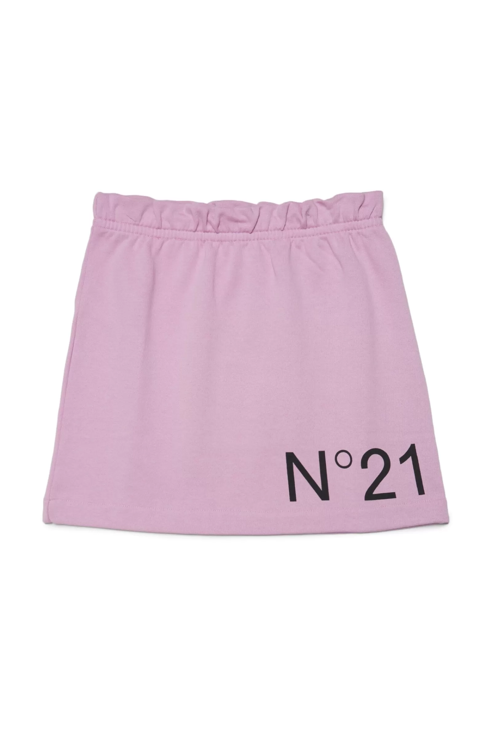 Gonne E Shorts<N°21 Gonna Rosa In Felpa Con Logo A Constrasto Lilla Antico