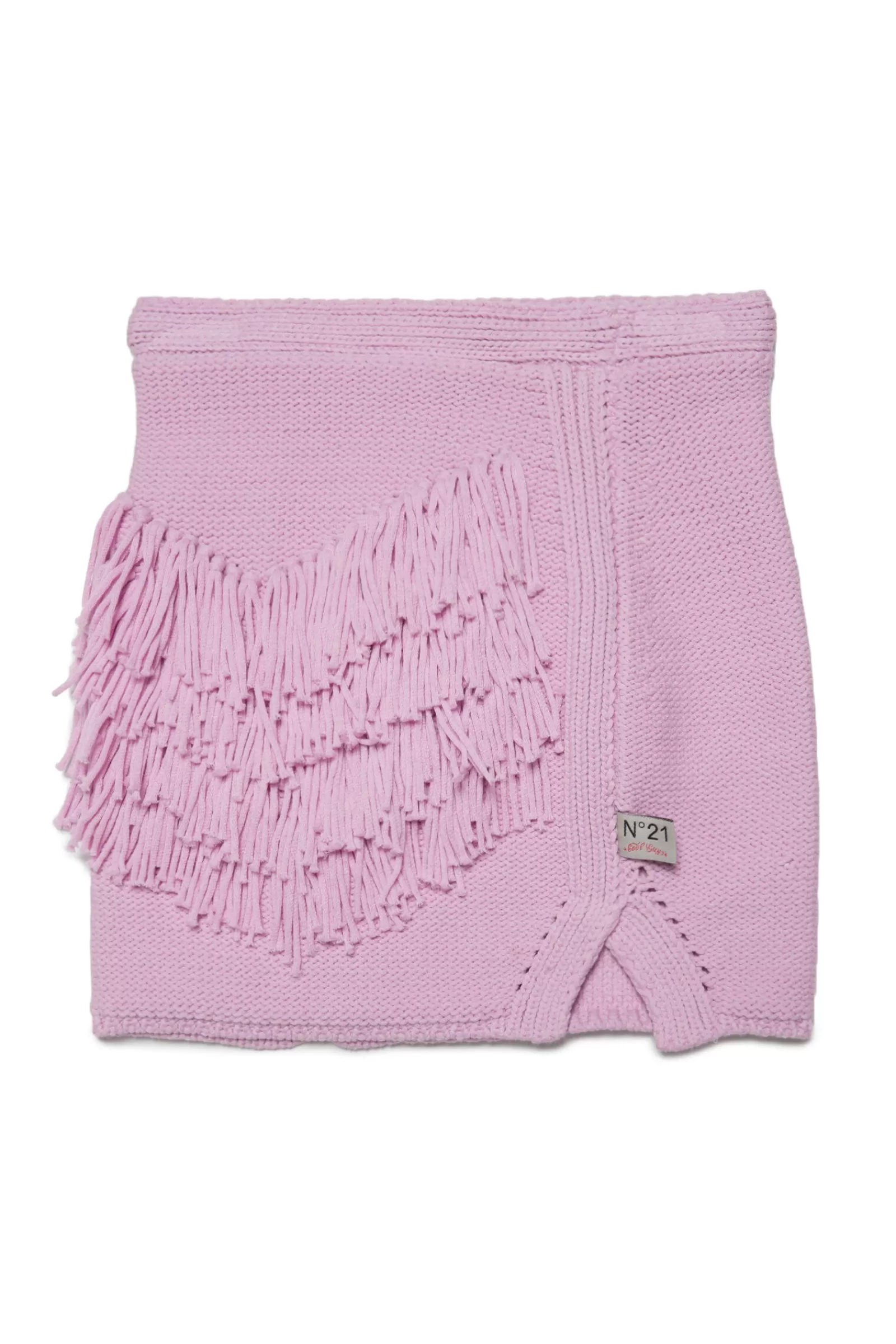 Gonne E Shorts<N°21 Gonna Rosa In Maglia Effetto Handmade Con Frange Applicate Lilla Antico