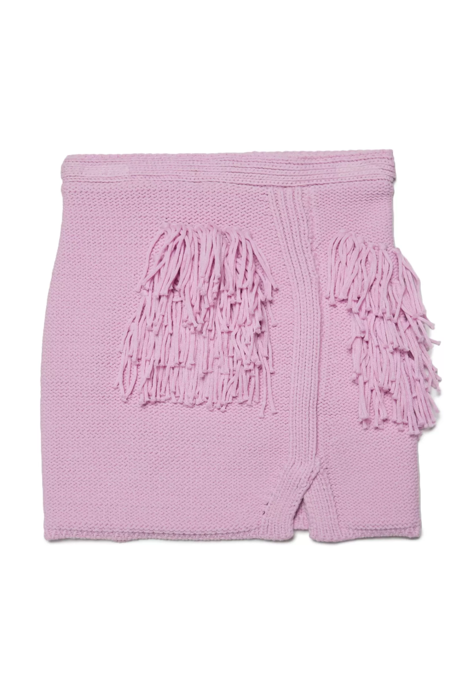 Gonne E Shorts<N°21 Gonna Rosa In Maglia Effetto Handmade Con Frange Applicate Lilla Antico