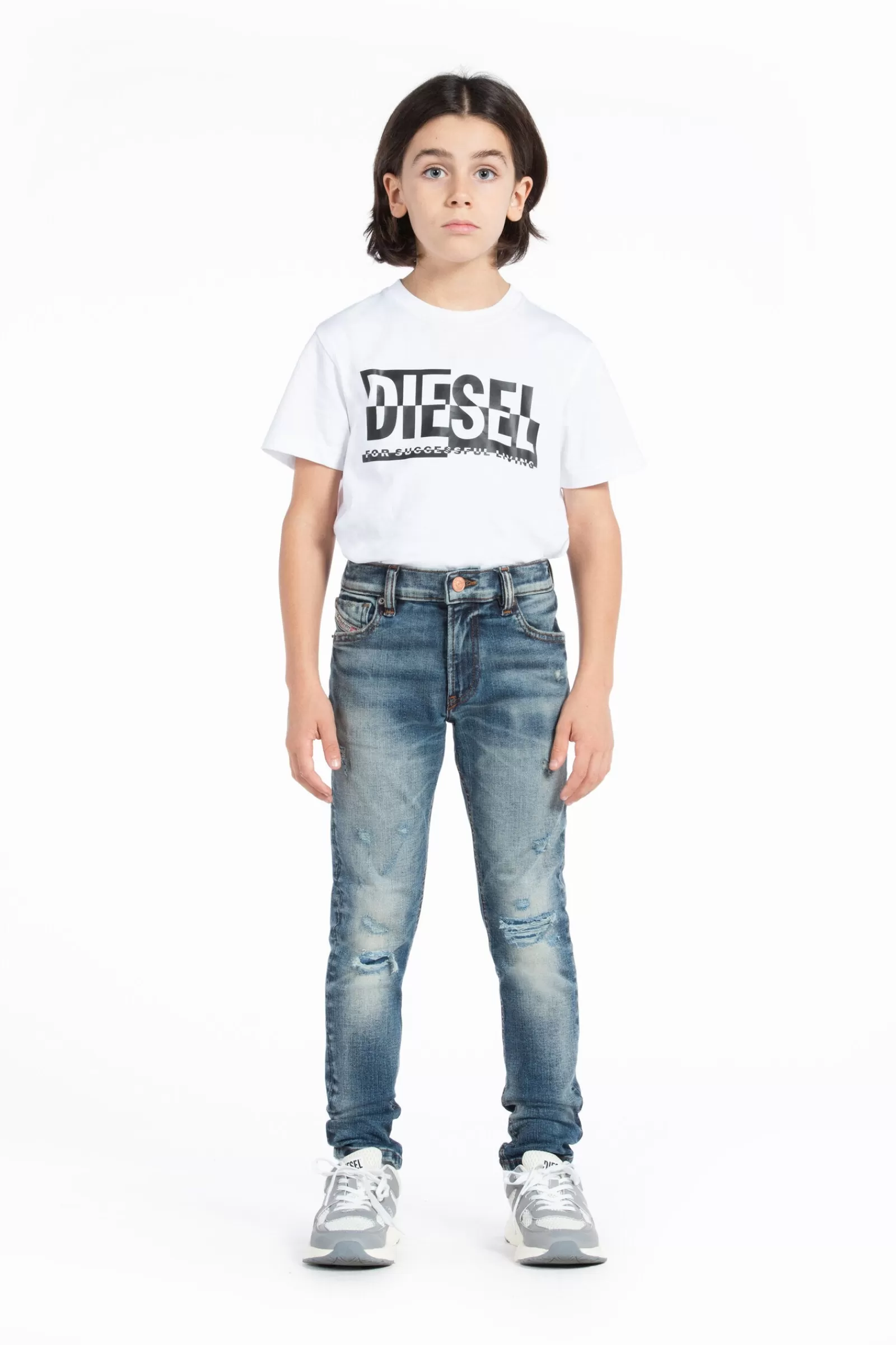 Jeans<DIESEL Jeans 1995 Straight Blu Con Rotture E Toppe Interne Blu Denim