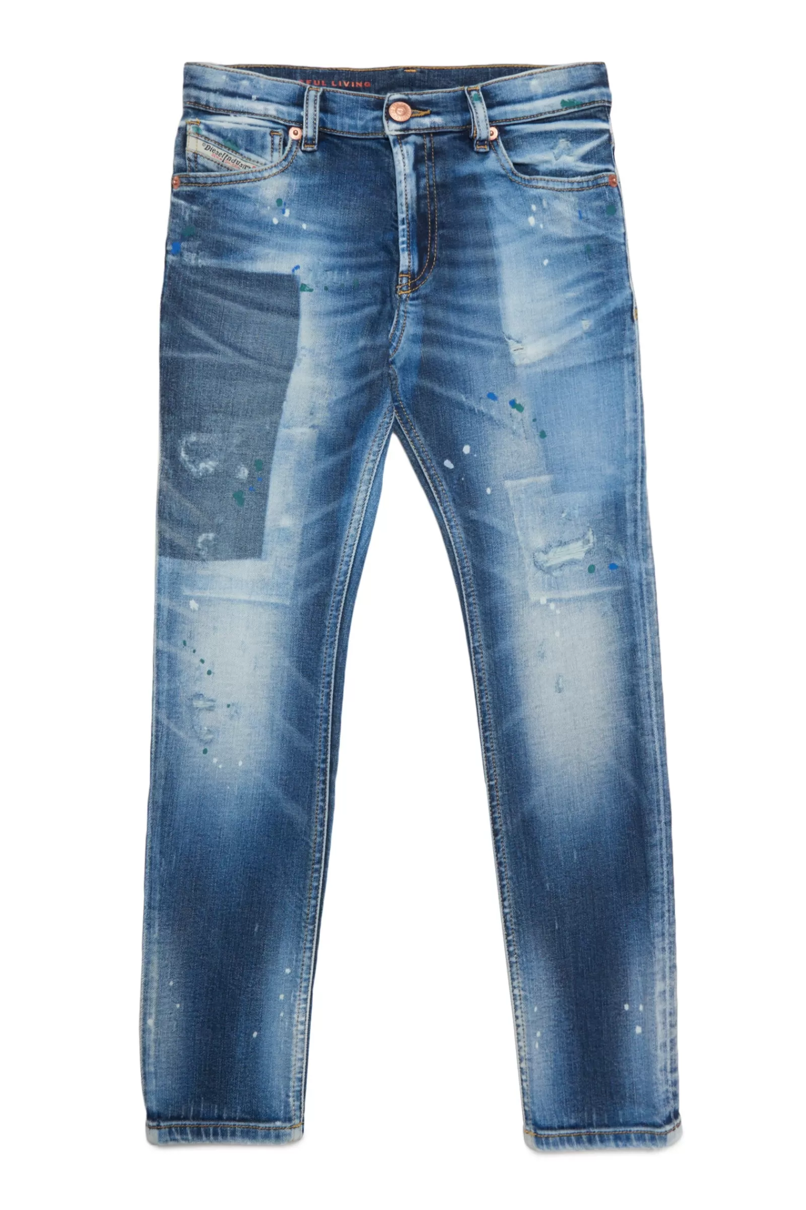 Jeans<DIESEL Jeans 1995 Straight Con Strappi Blu Denim