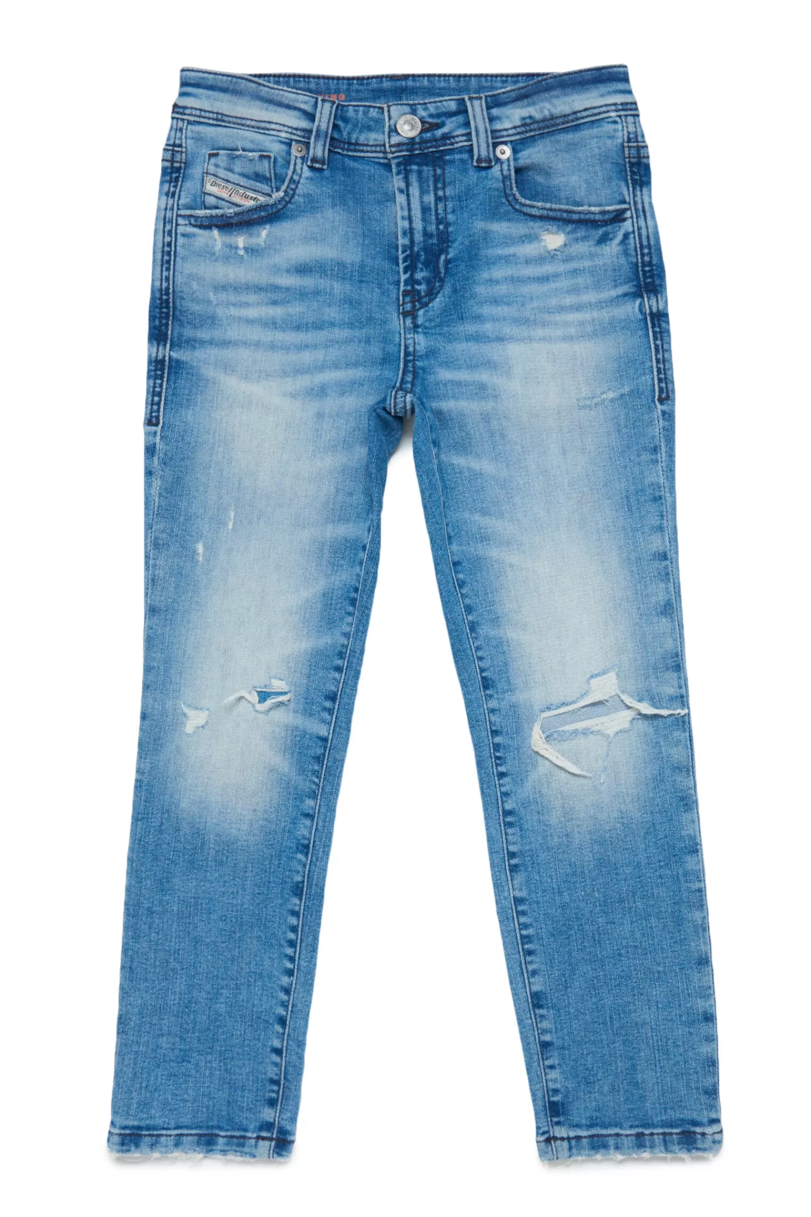 Jeans<DIESEL Jeans 2004 Tapered Blu Con Rotture Sfilacciate Blu Denim