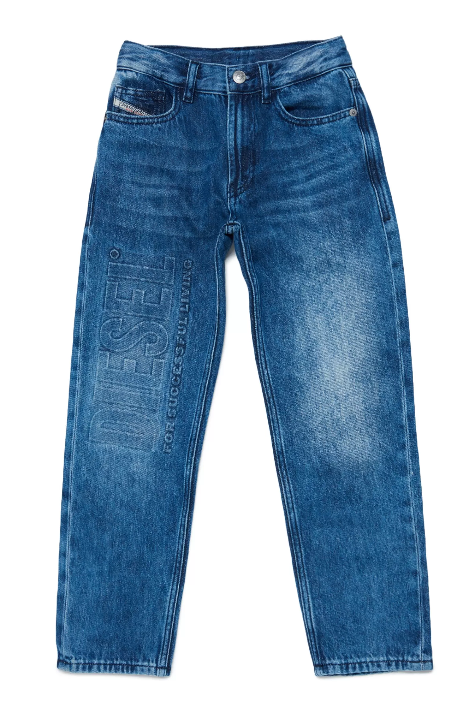 Jeans<DIESEL Jeans 2010 Straight Con Logo In Rilievo Blu Denim