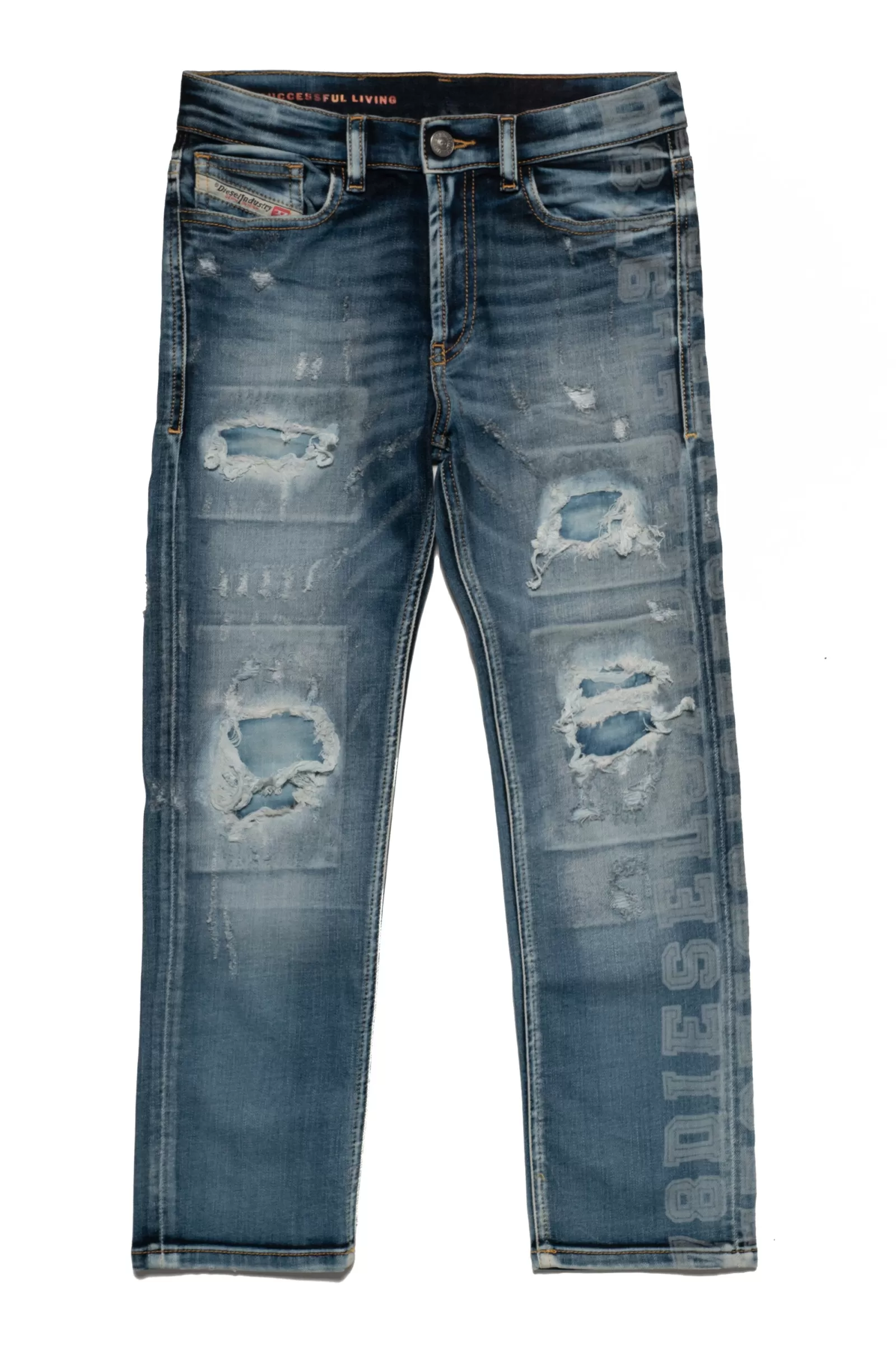 Jeans<DIESEL Jeans 2010 Straight Con Stampa Laser Blu Denim