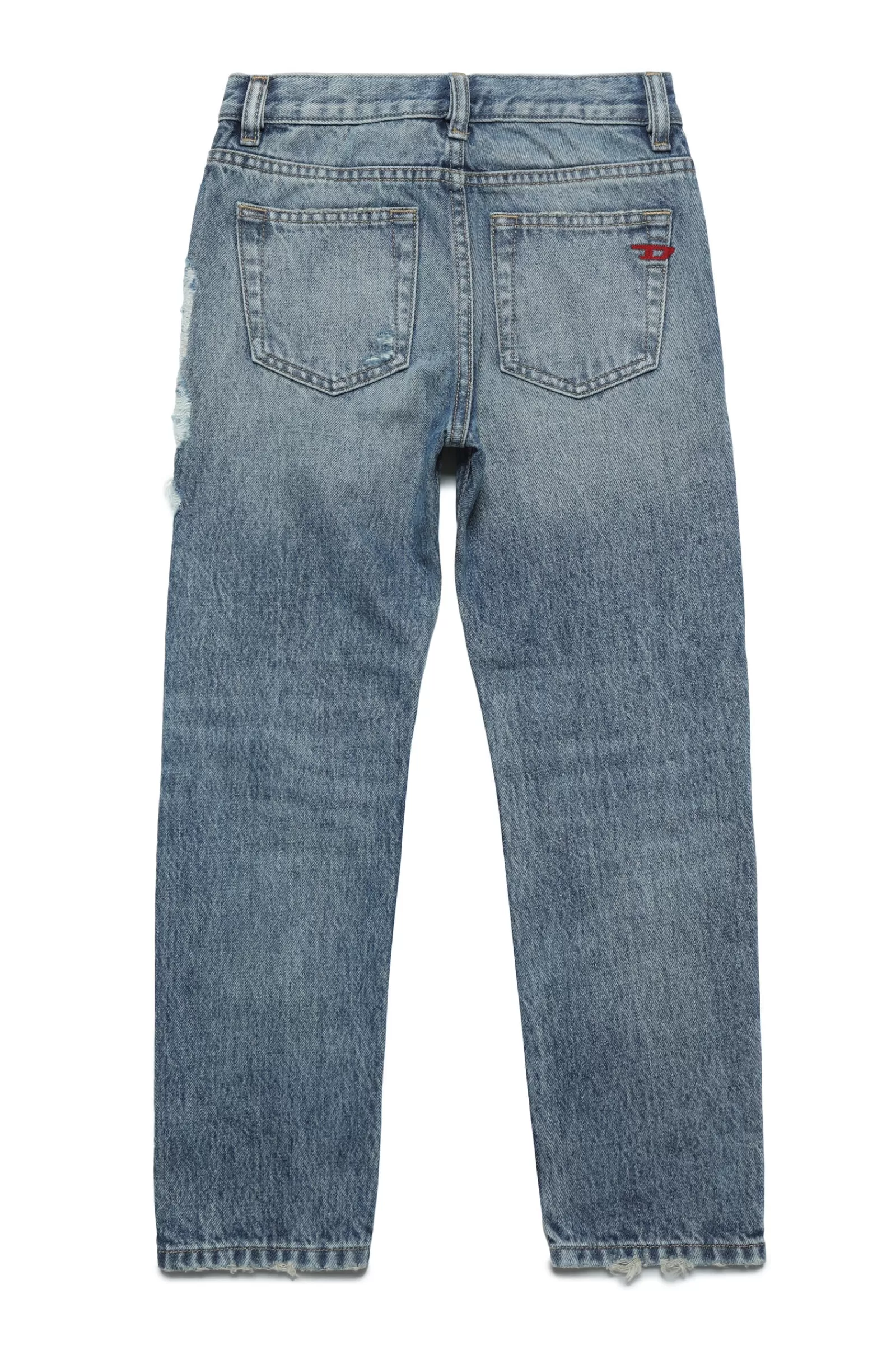 Jeans<DIESEL Jeans 2020 D-Viker Straight Blu Chiaro Con Rotture Blu Denim