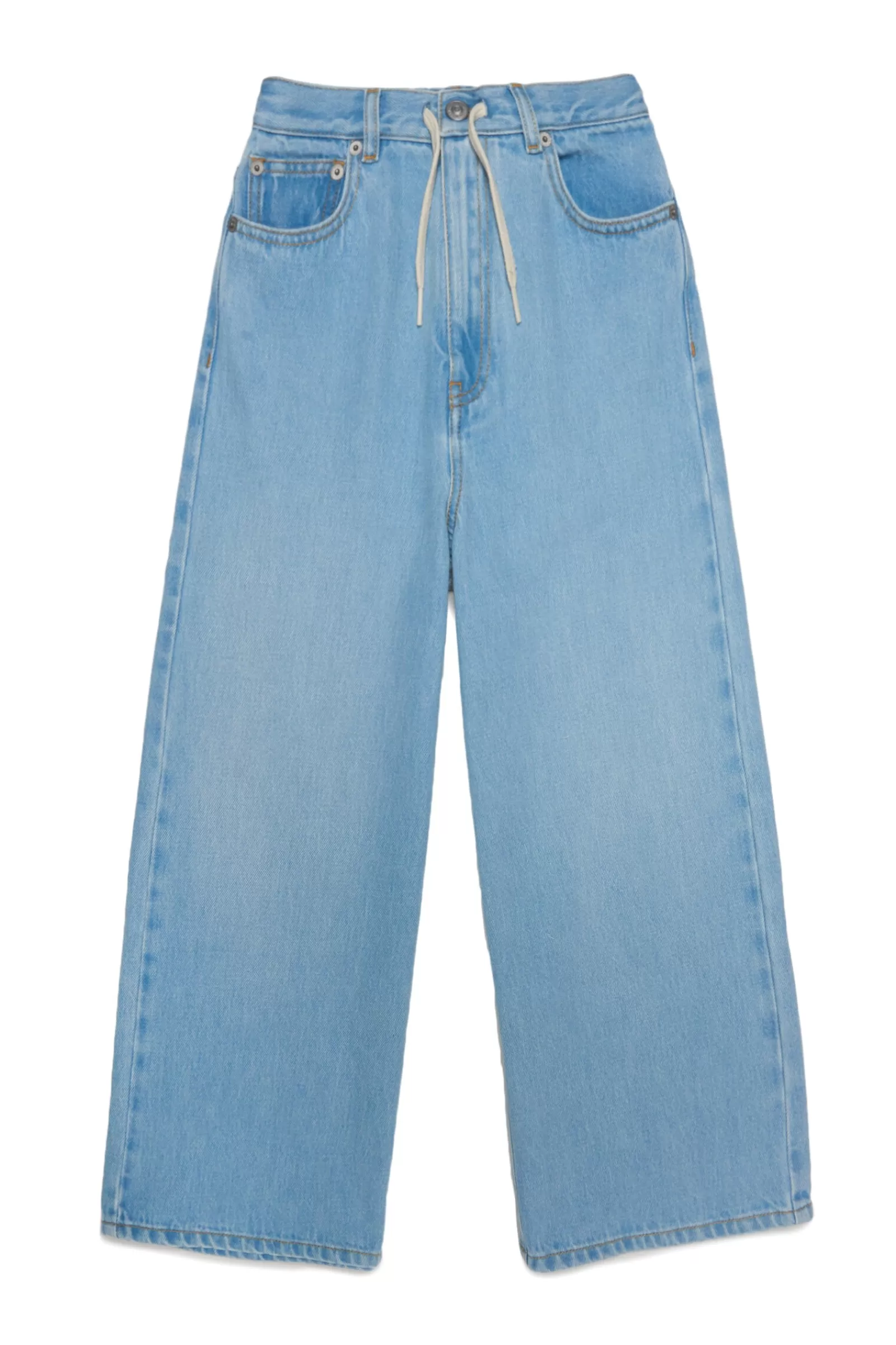 Jeans<MM6 MAISON MARGIELA Jeans Blu Chiaro Trattato Con Coulisse Blu Denim