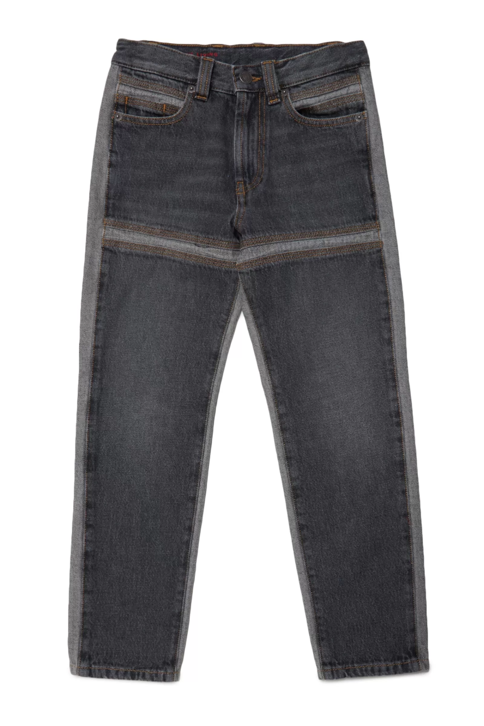 Jeans<DIESEL Jeans D-Mand Straight Neri Con Inserti Denim Nero