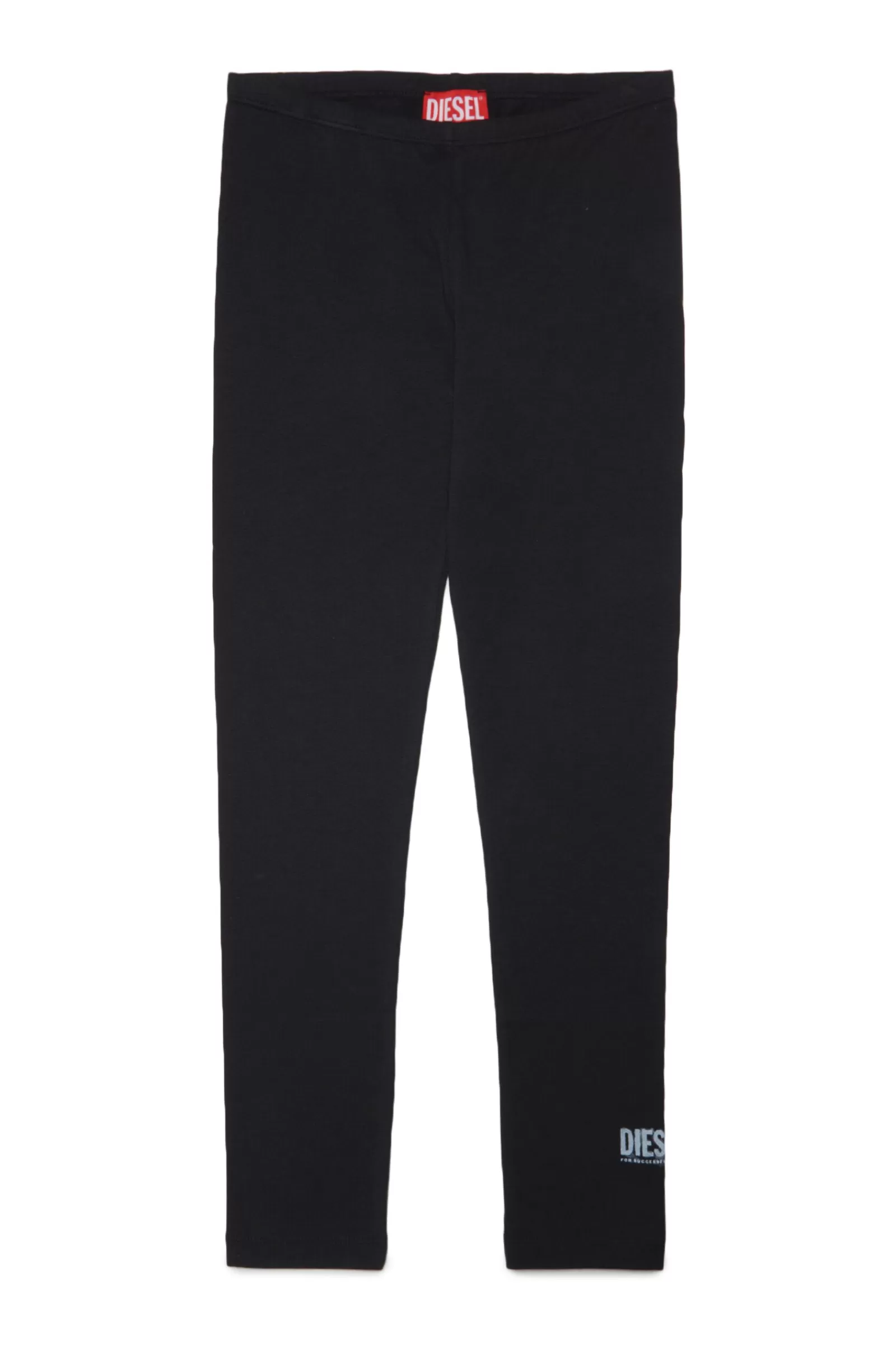 Pantaloni<DIESEL Leggings Neri Con Logo Sulla Caviglia Nero