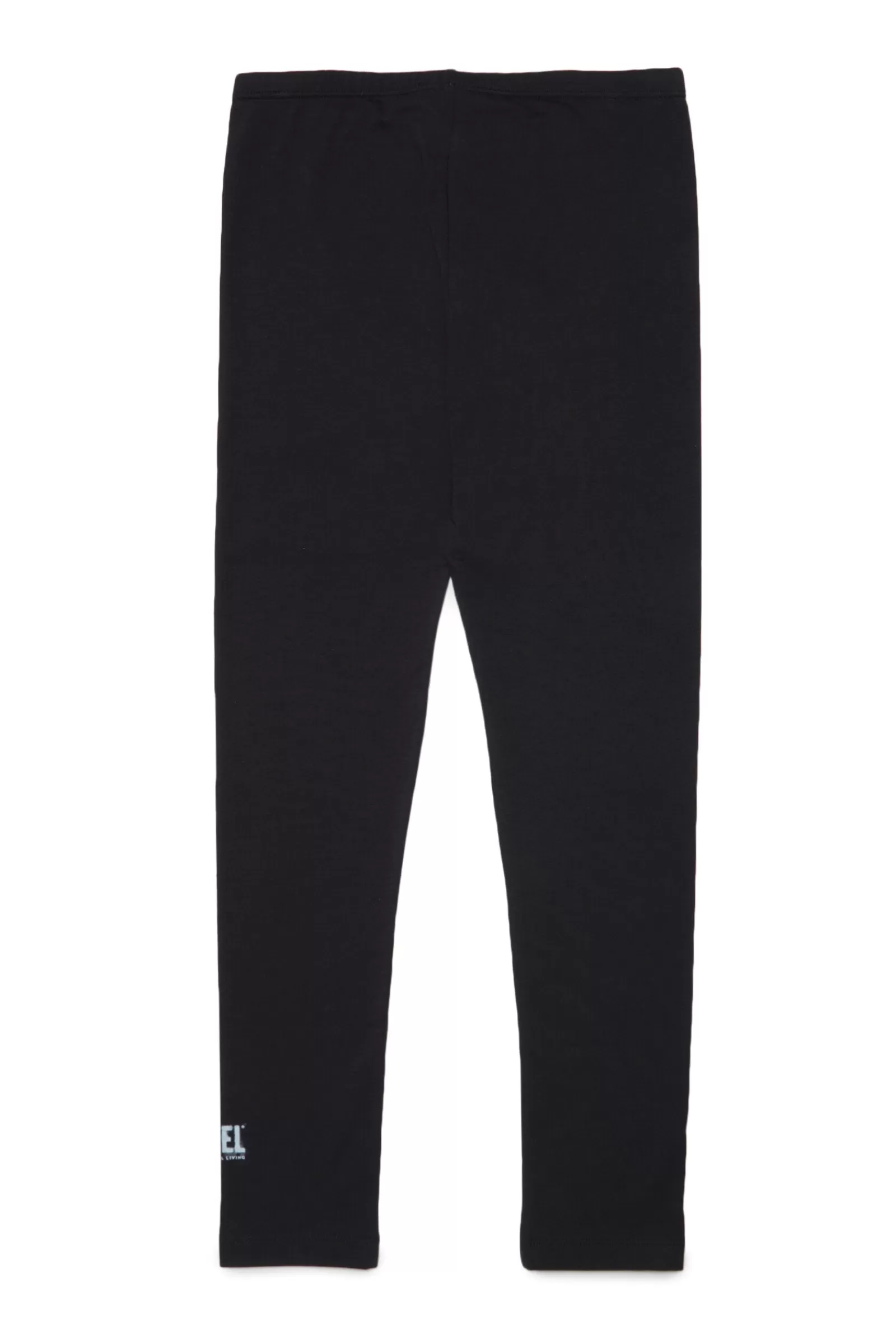 Pantaloni<DIESEL Leggings Neri Con Logo Sulla Caviglia Nero