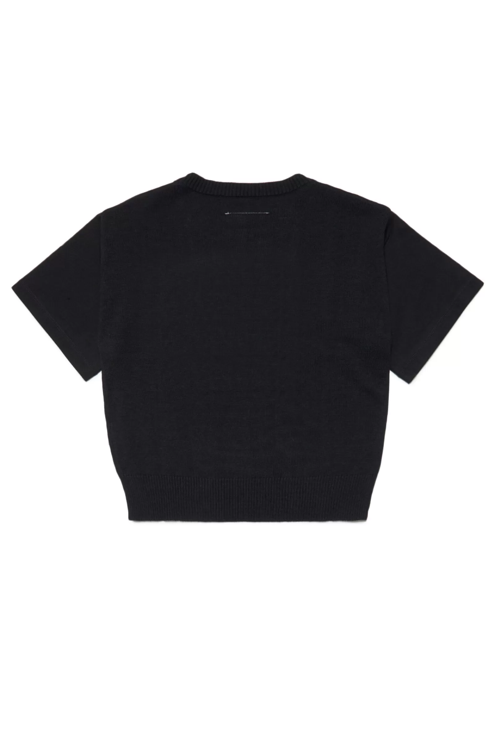 Maglieria<MM6 MAISON MARGIELA Maglia Nera In Cotone Con Logo Mm6 Nero