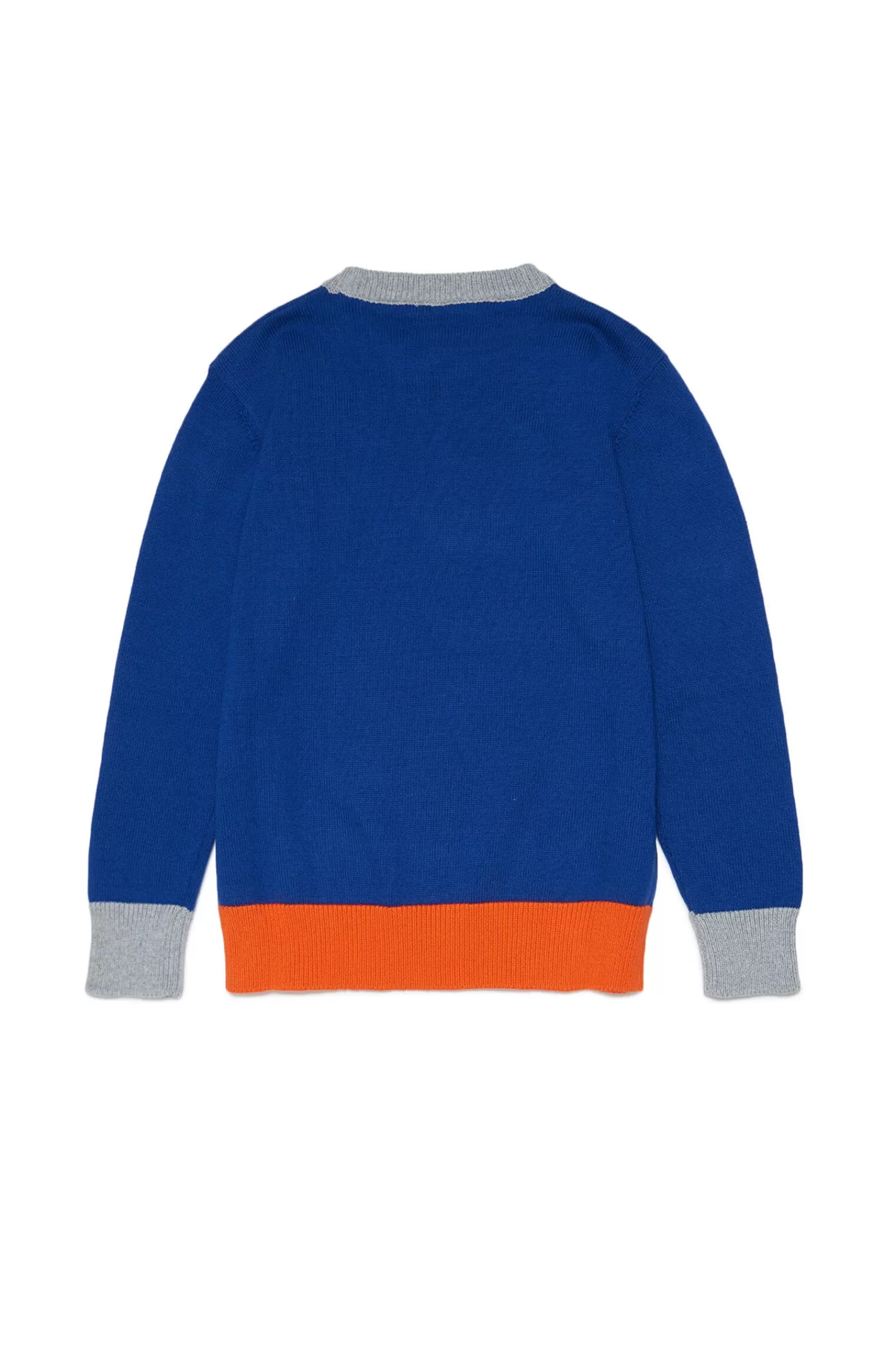 Maglieria<MARNI Maglione Blu Girocollo In Maglia Con Logo Jacquard Blu Surf The Web