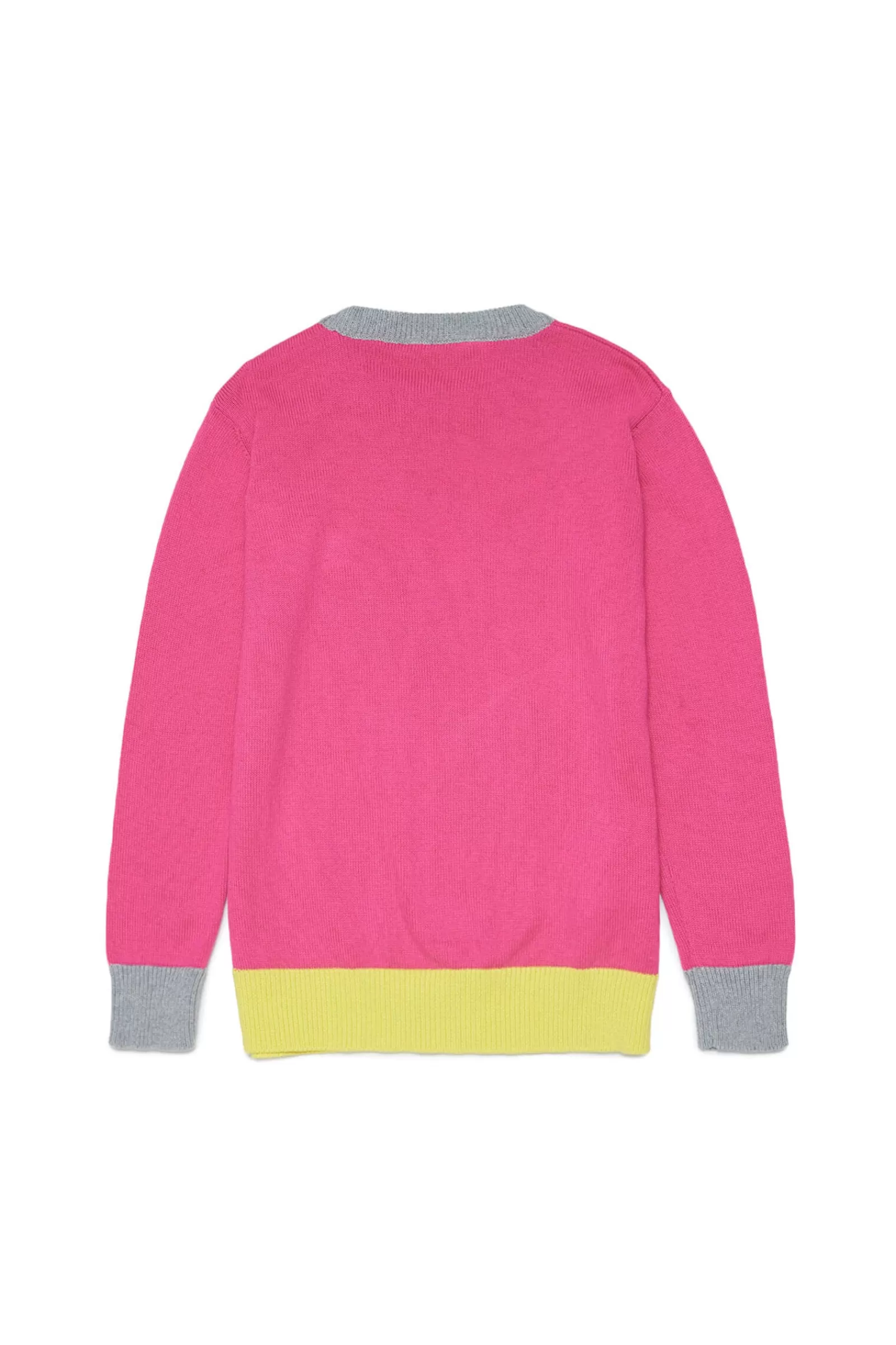 Maglieria<MARNI Maglione Fucsia Girocollo In Maglia Con Logo Jacquard Fucsia Luminoso