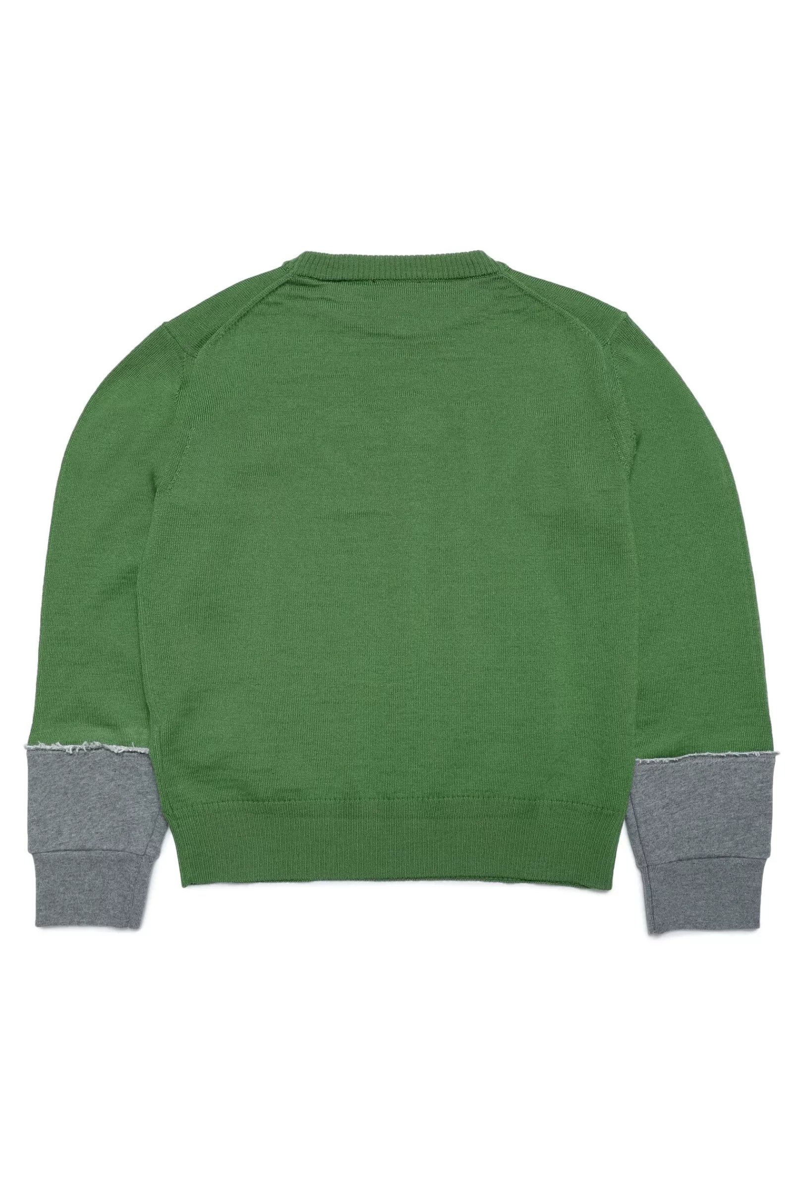 Maglieria<N°21 Maglione Girocollo In Misto Lana Con Logo Verde Militare