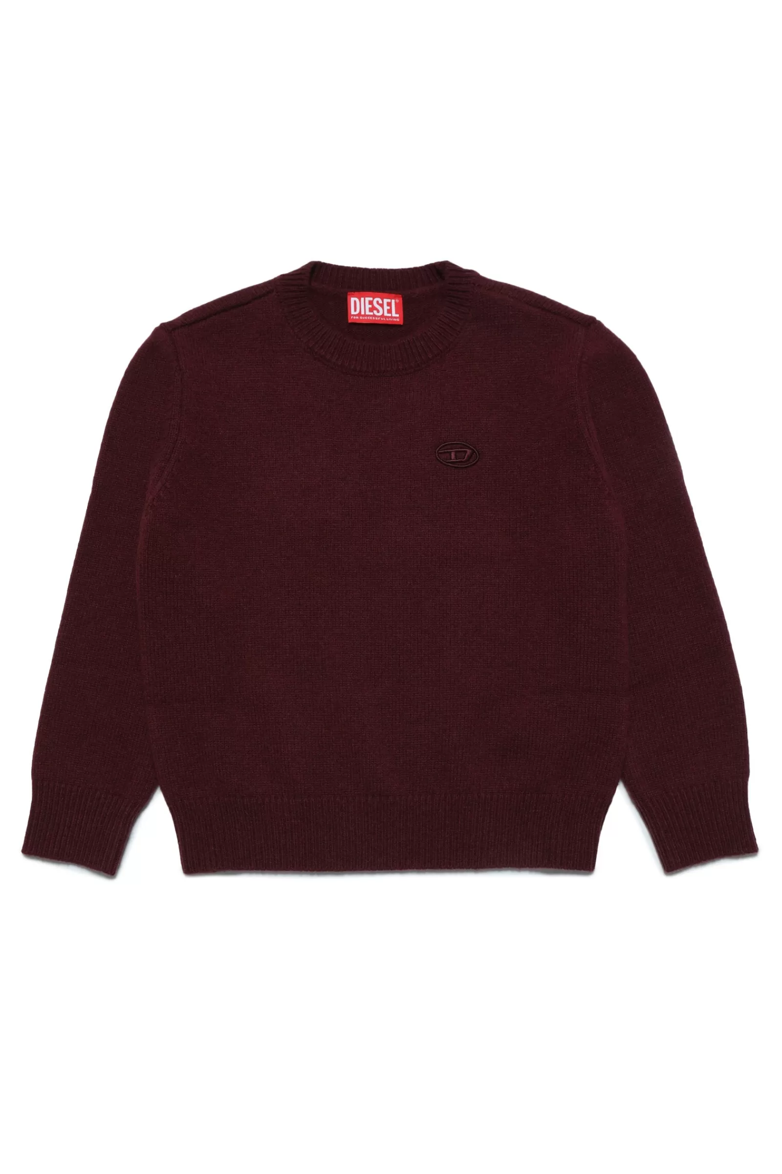 Maglieria<DIESEL Maglione In Misto Cashmere Con Logo Ricamato Vino