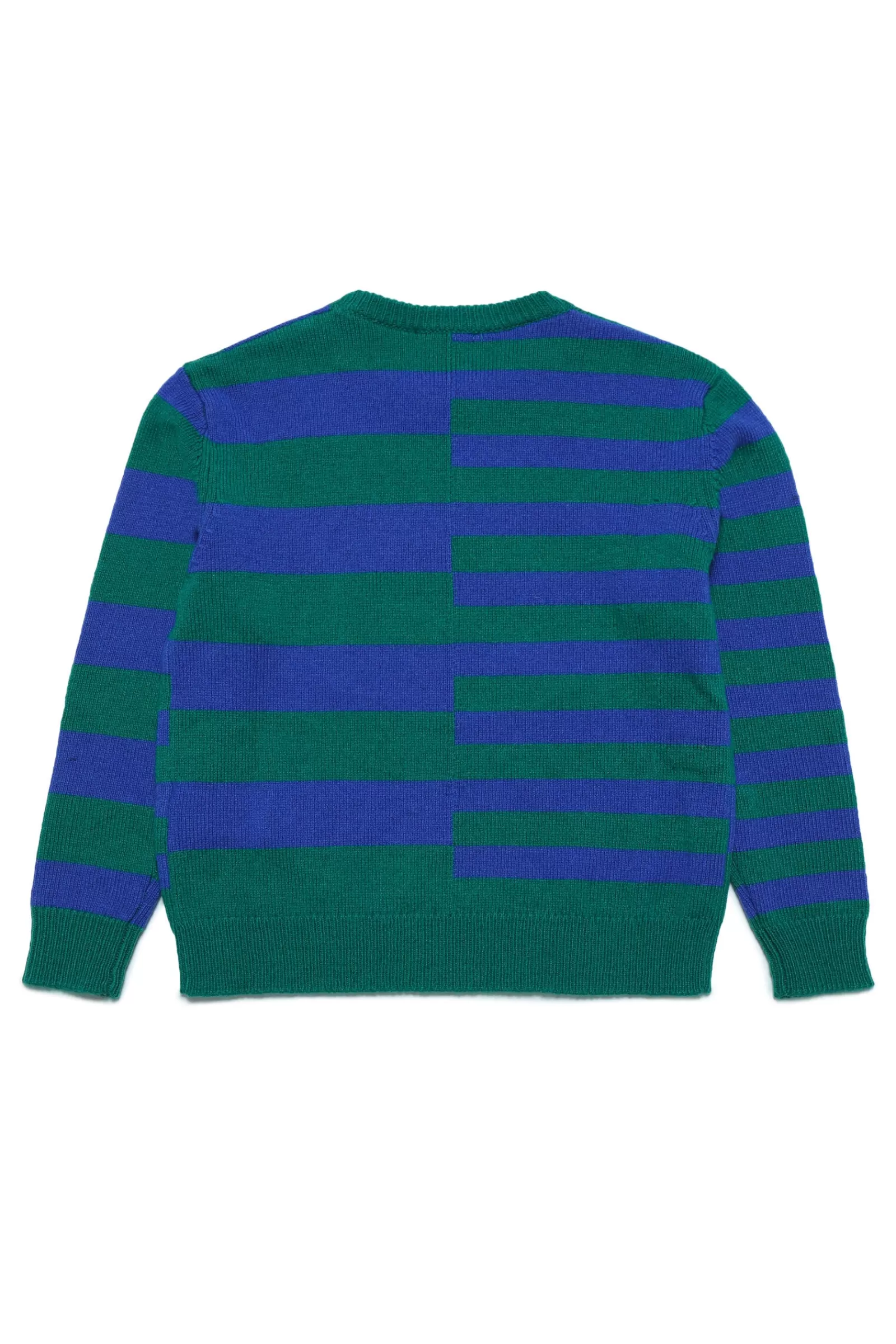 Maglieria<DIESEL Maglione In Misto Lana A Righe Con Logo Verde Bottiglia