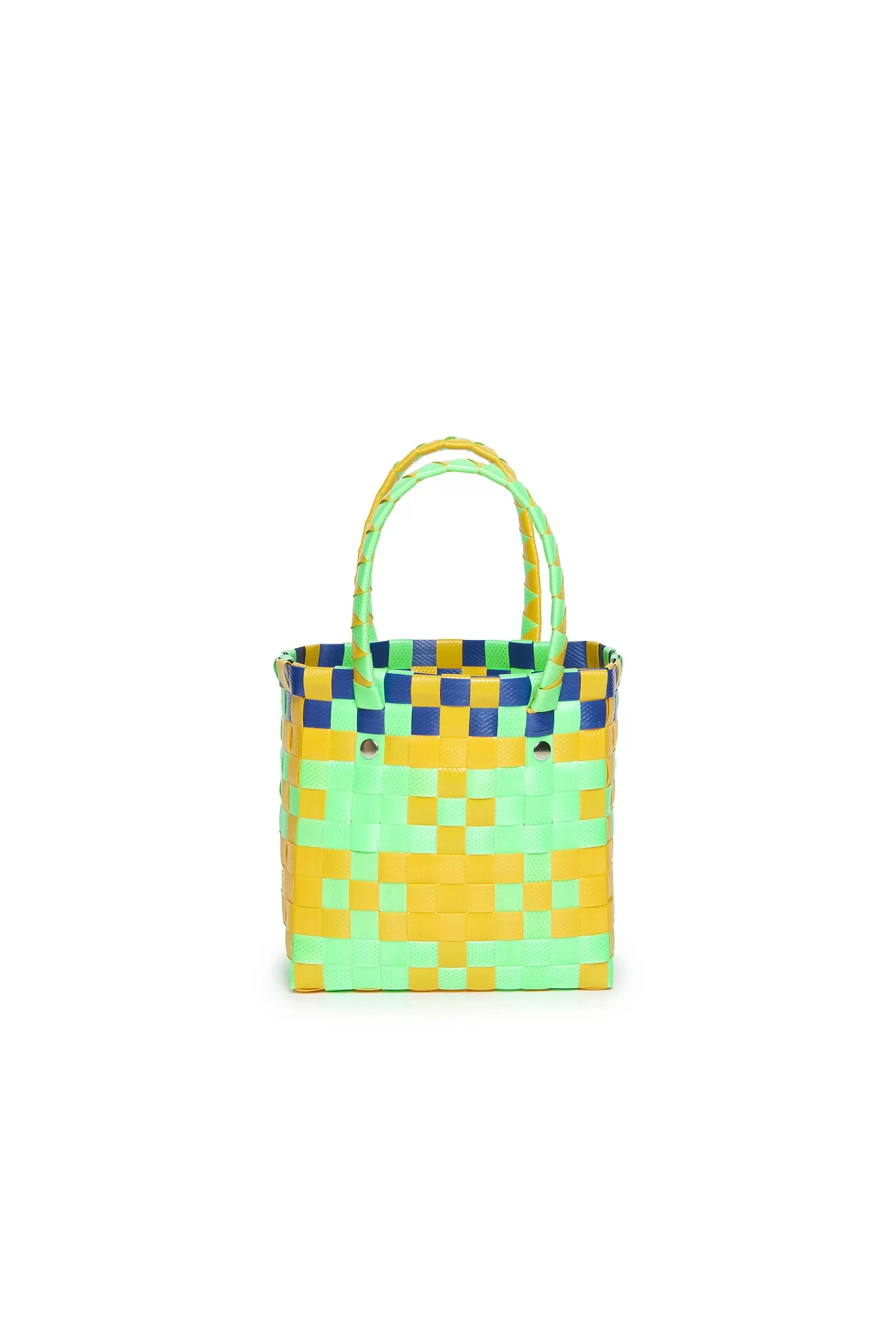 Borse E Zaini<MARNI Micro Basket Bag Intrecciata Con Manici E Logo Applicato Verde Fluo