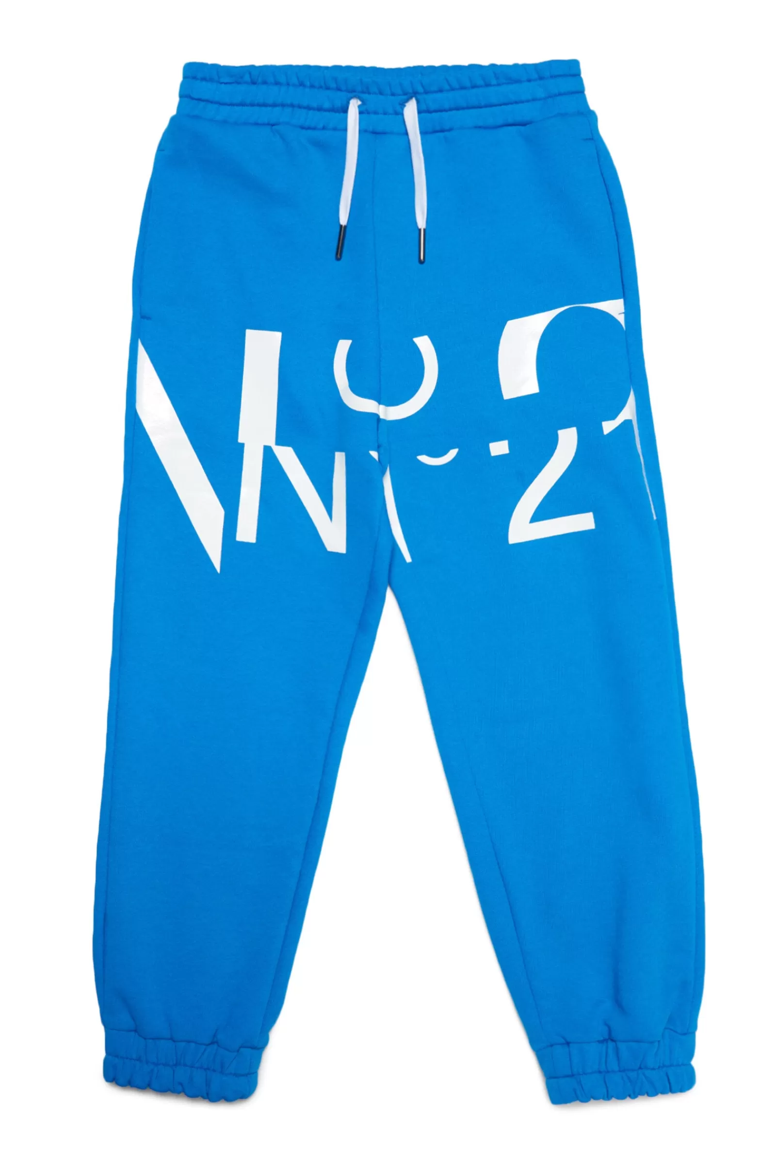 Pantaloni E Shorts<N°21 Pantaloni Azzurri In Felpa Con Logo Sezionato Blue Chiaro