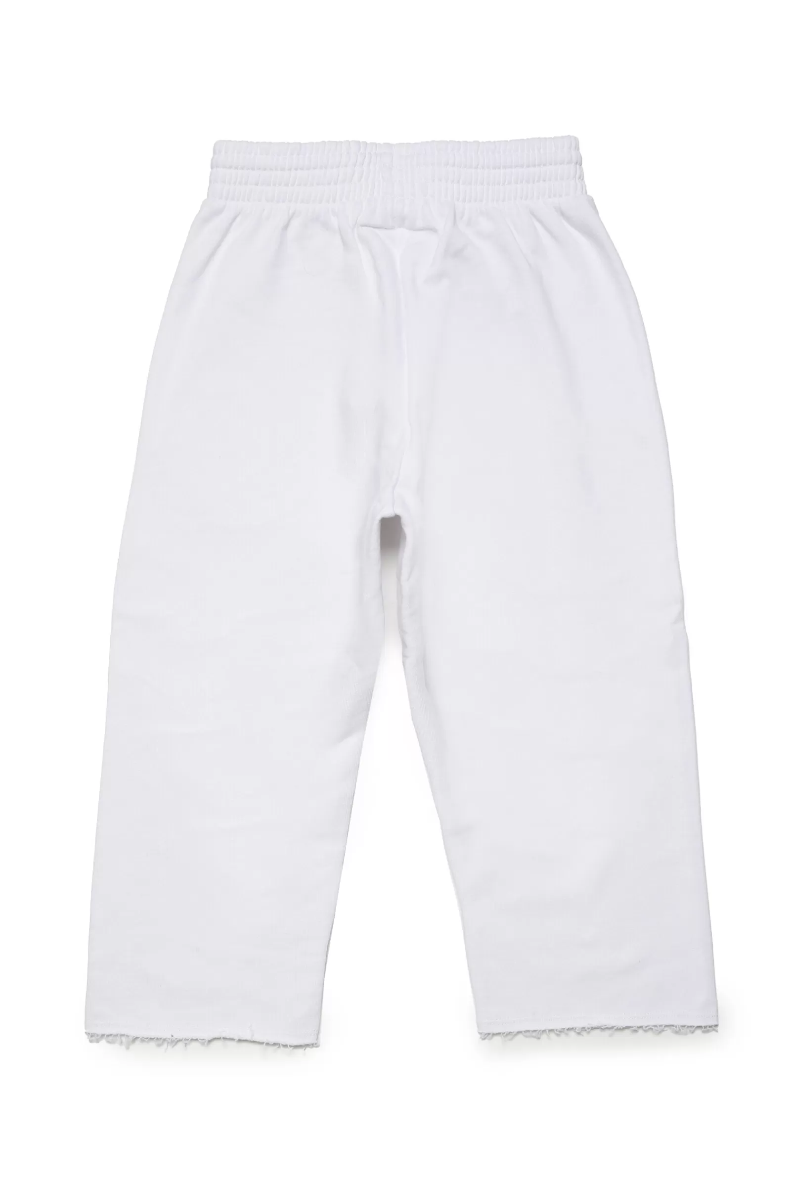 Pantaloni<MM6 MAISON MARGIELA Pantaloni Bianchi In Felpa A Gamba Dritta Con Logo Bianco