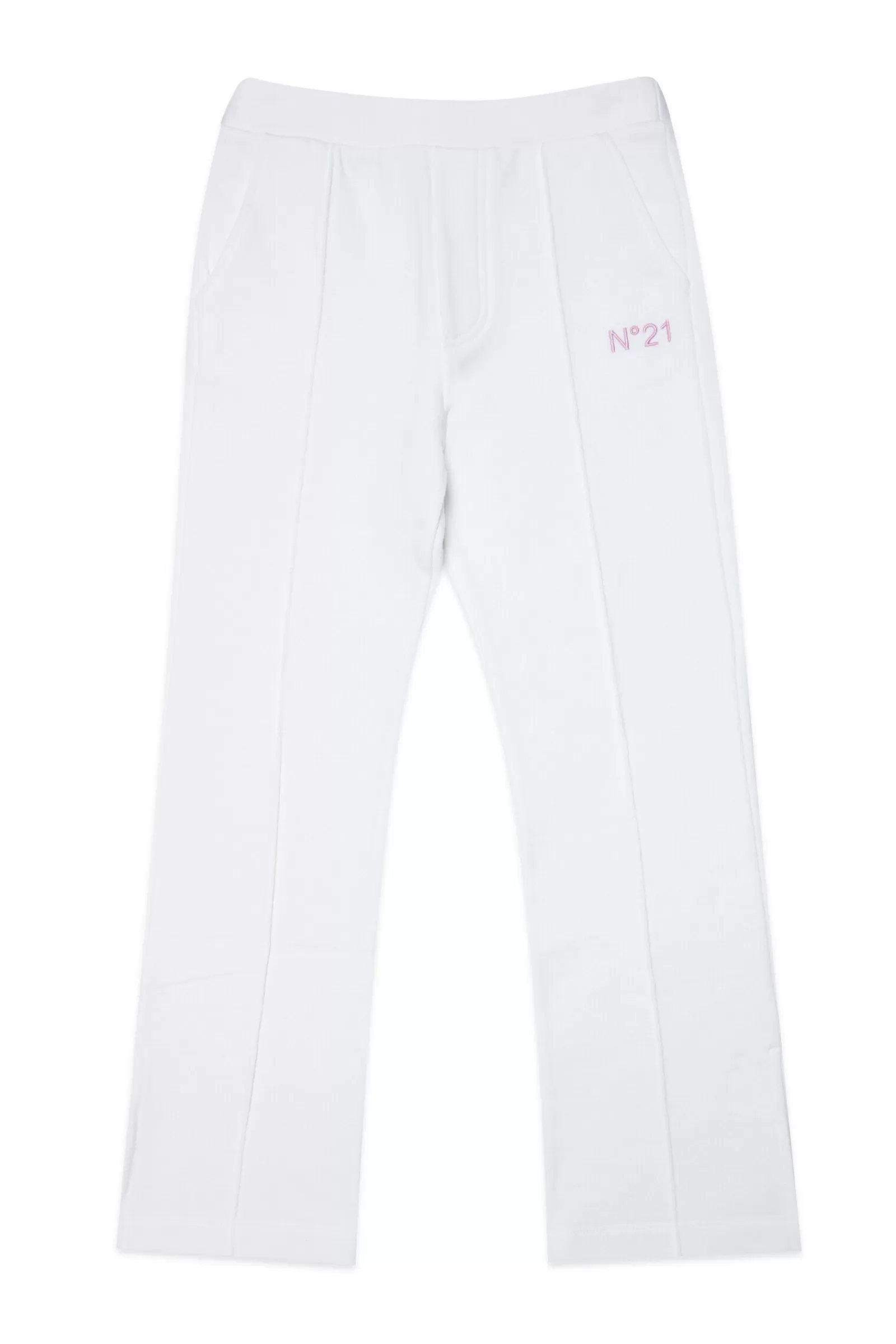 Pantaloni<N°21 Pantaloni Bianchi In Felpa Con Logo Bianco