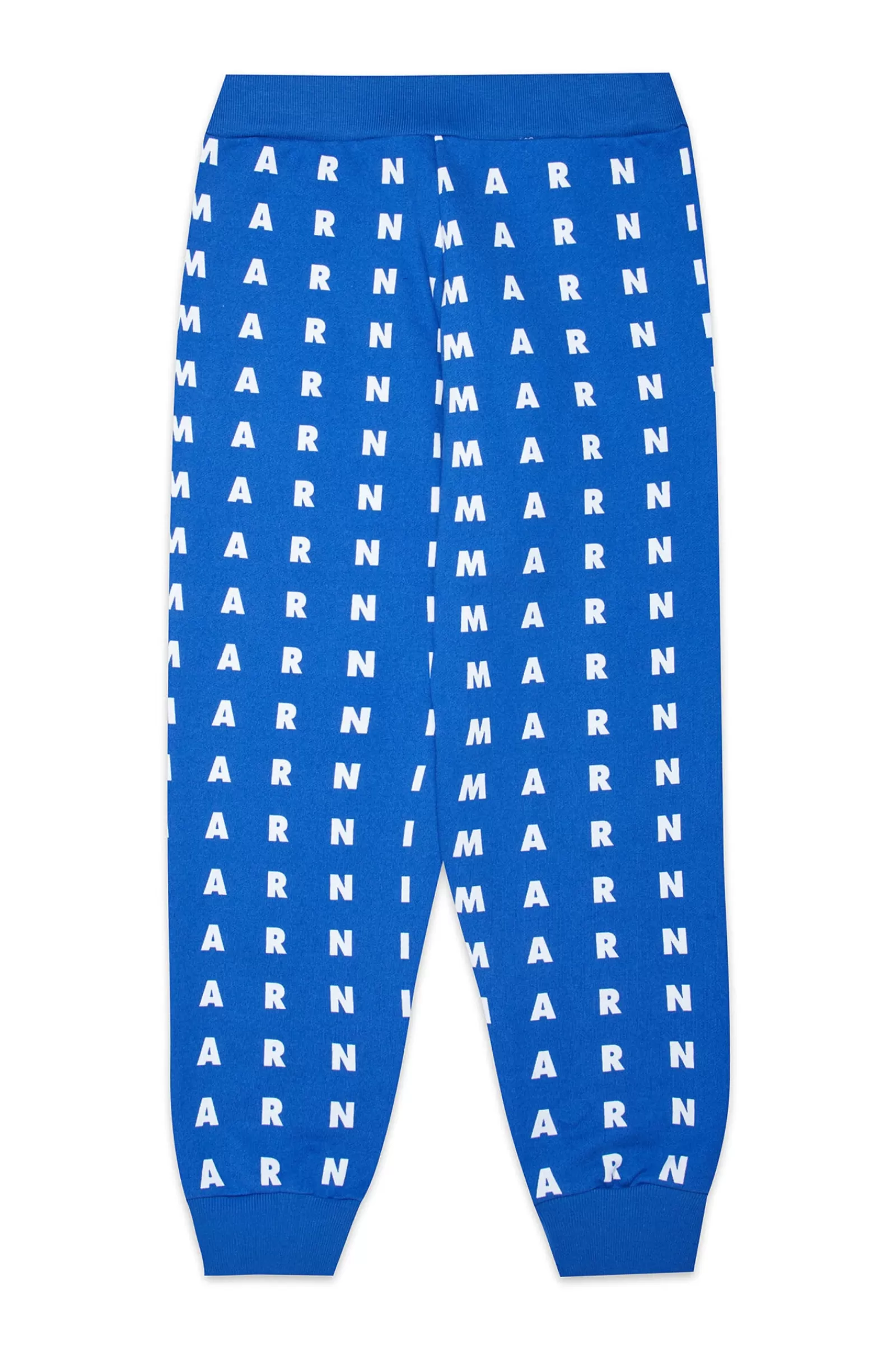 Pantaloni<MARNI Pantaloni Blu In Felpa Con Logo Piccolo Allover Blu Surf The Web