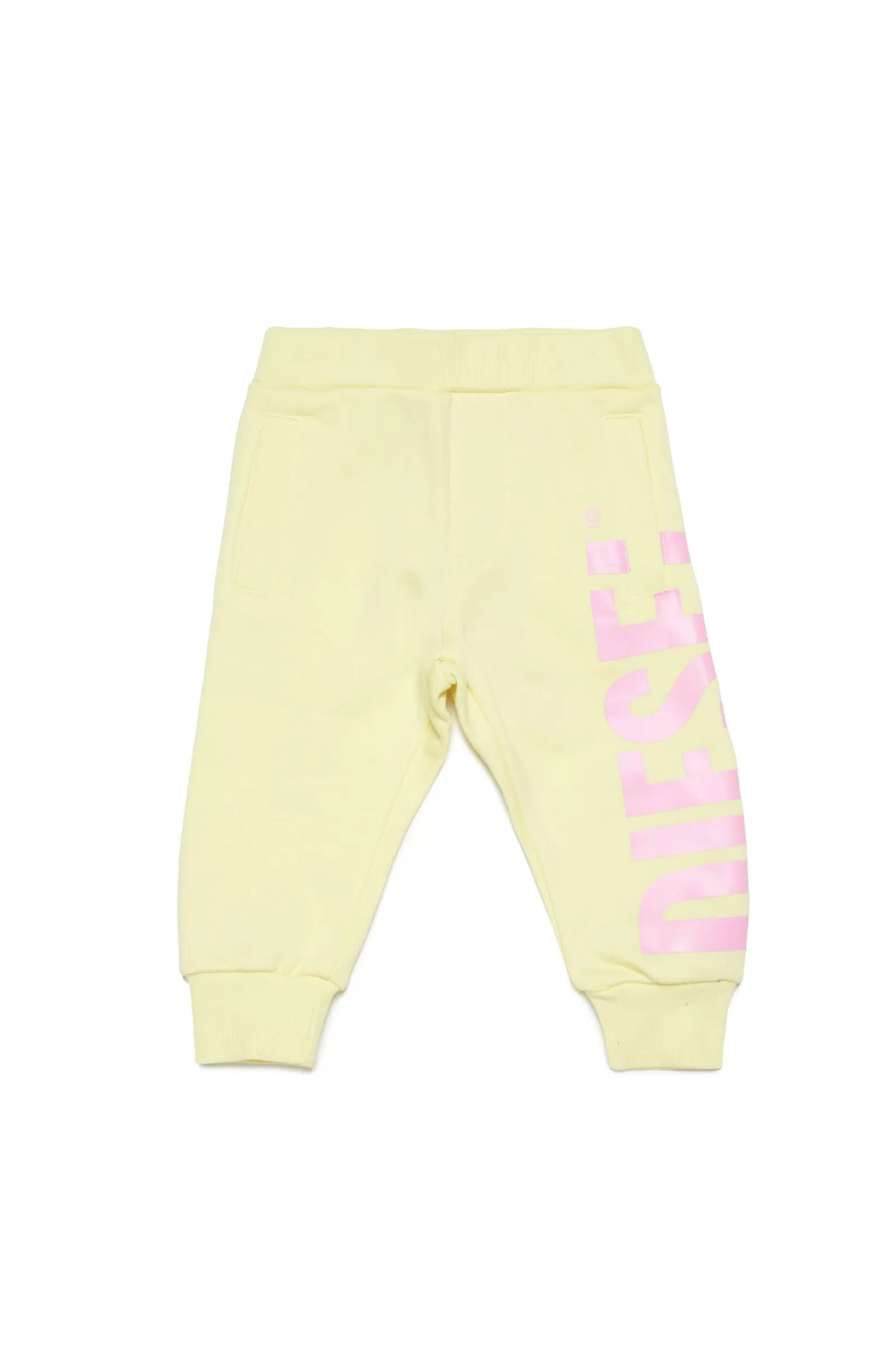 Pantaloni E Shorts<DIESEL Pantaloni Gialli In Cotone Con Logo Extra-Large Limonata