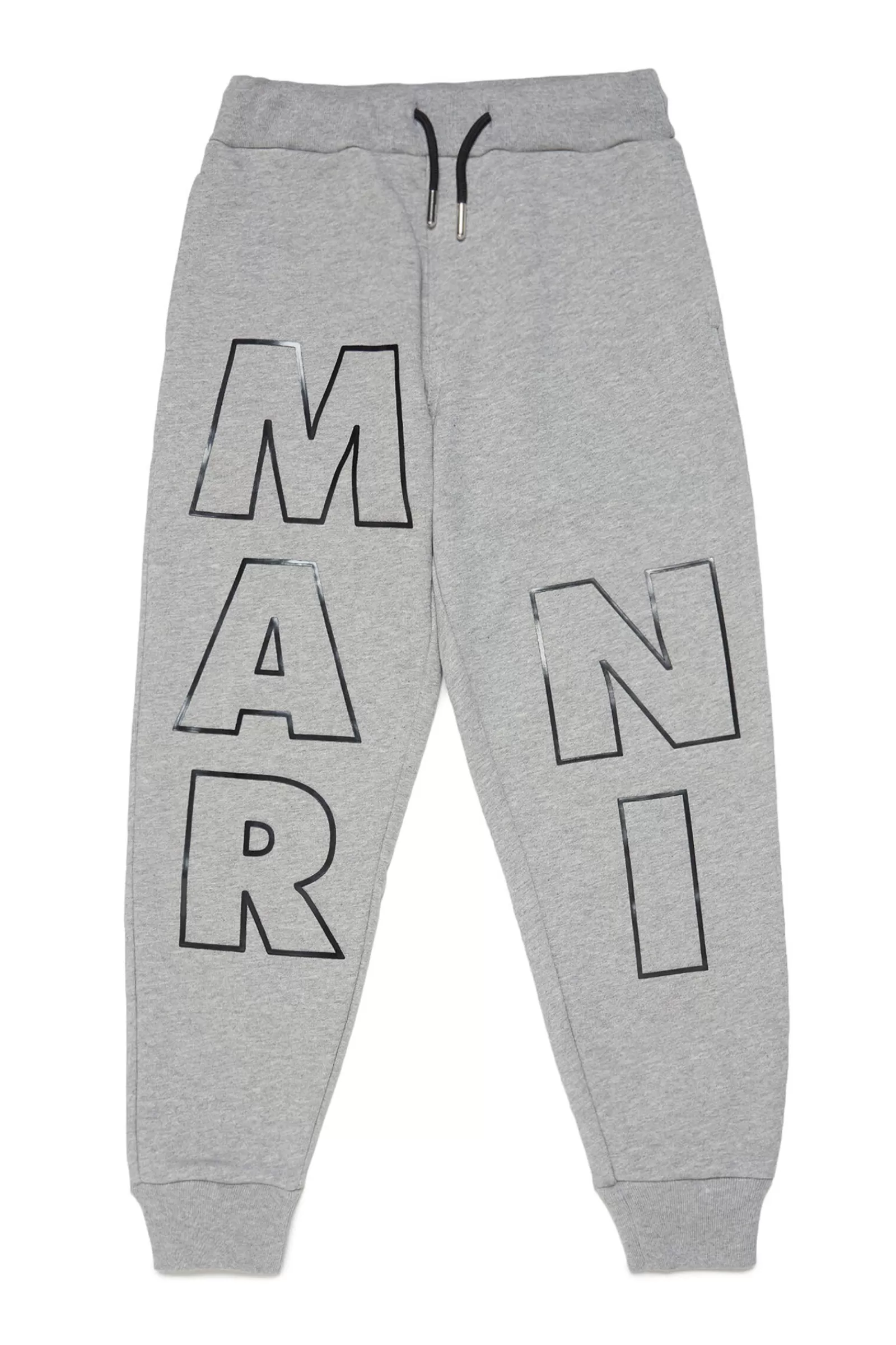 Pantaloni<MARNI Pantaloni Grigi In Felpa Con Logo Displaced Grigio Inox Melange