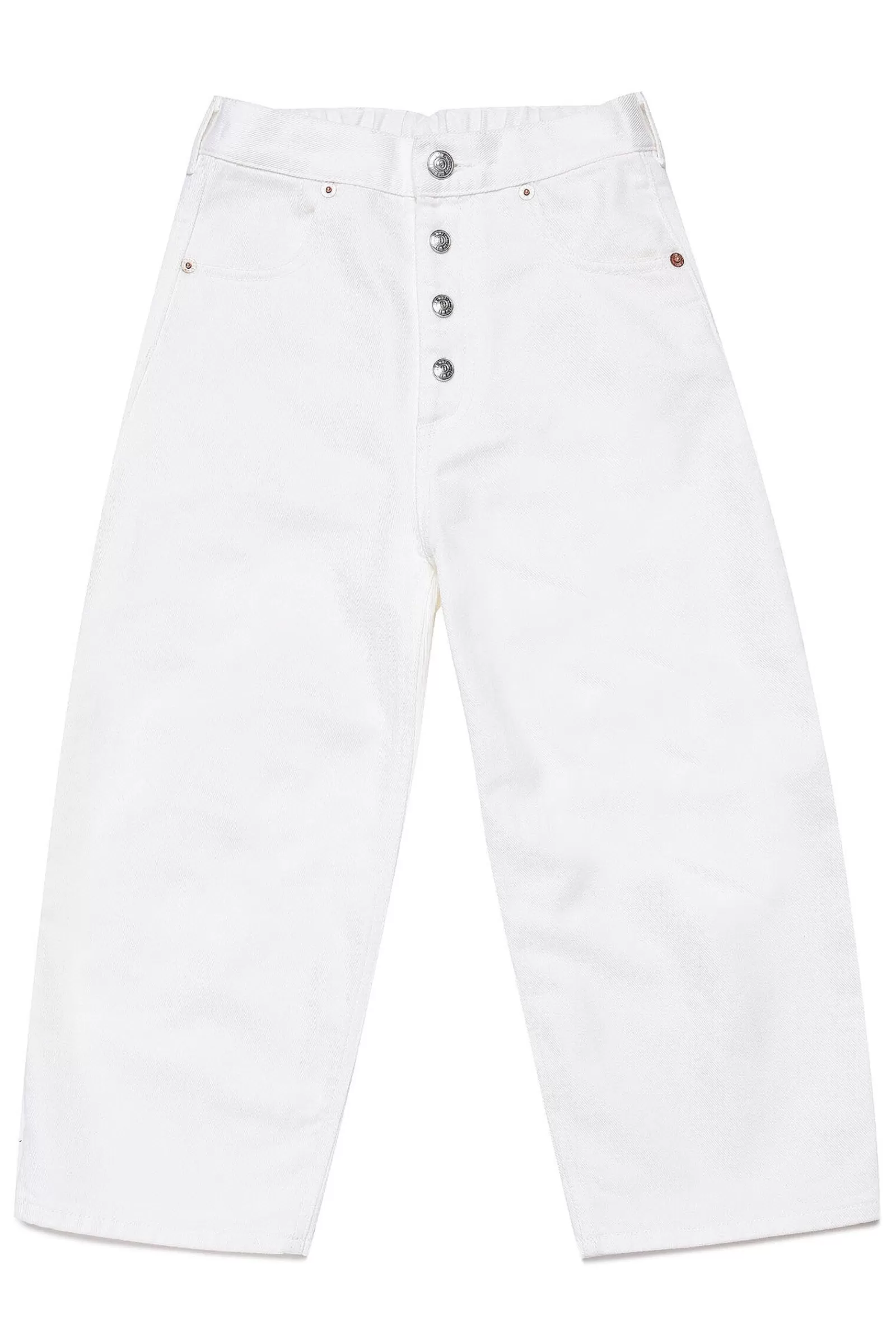 Jeans<MM6 MAISON MARGIELA Pantaloni In Denim Bianco Con Fit Wide Bianco Sporco