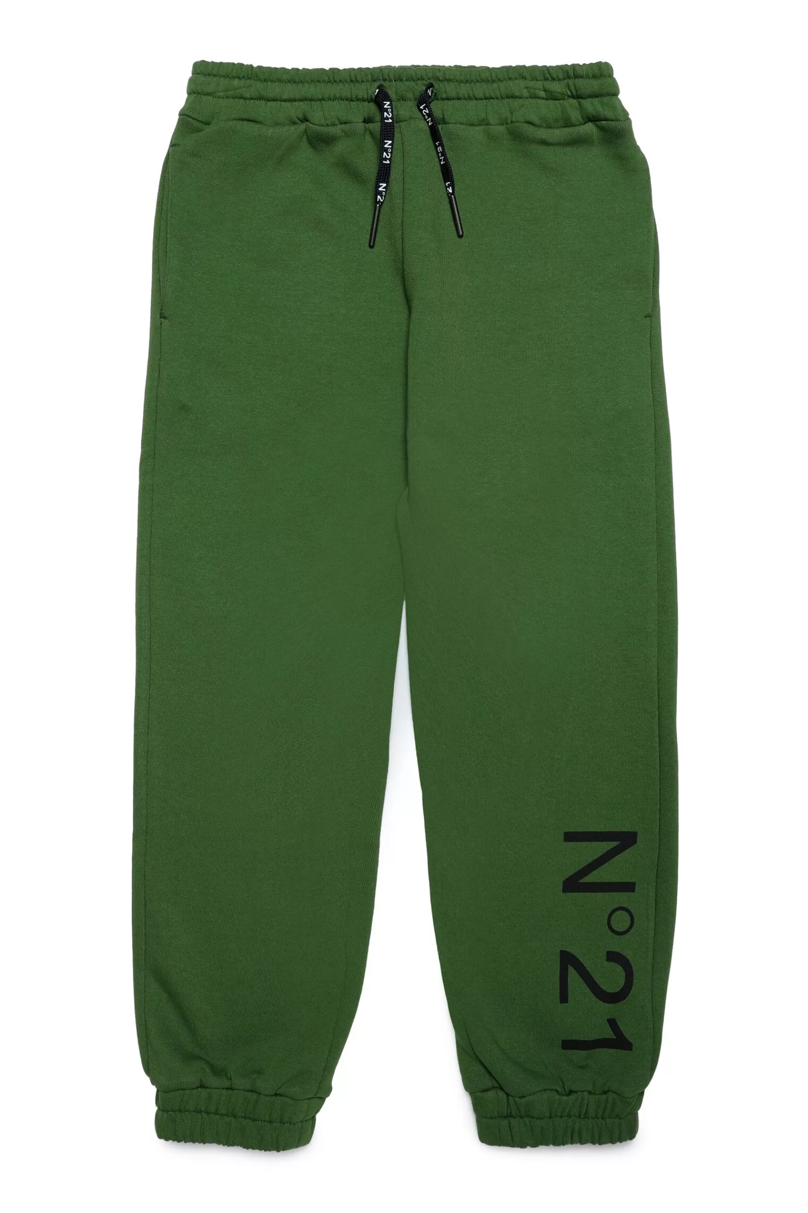 Pantaloni<N°21 Pantaloni In Felpa Con Logo Verde Militare