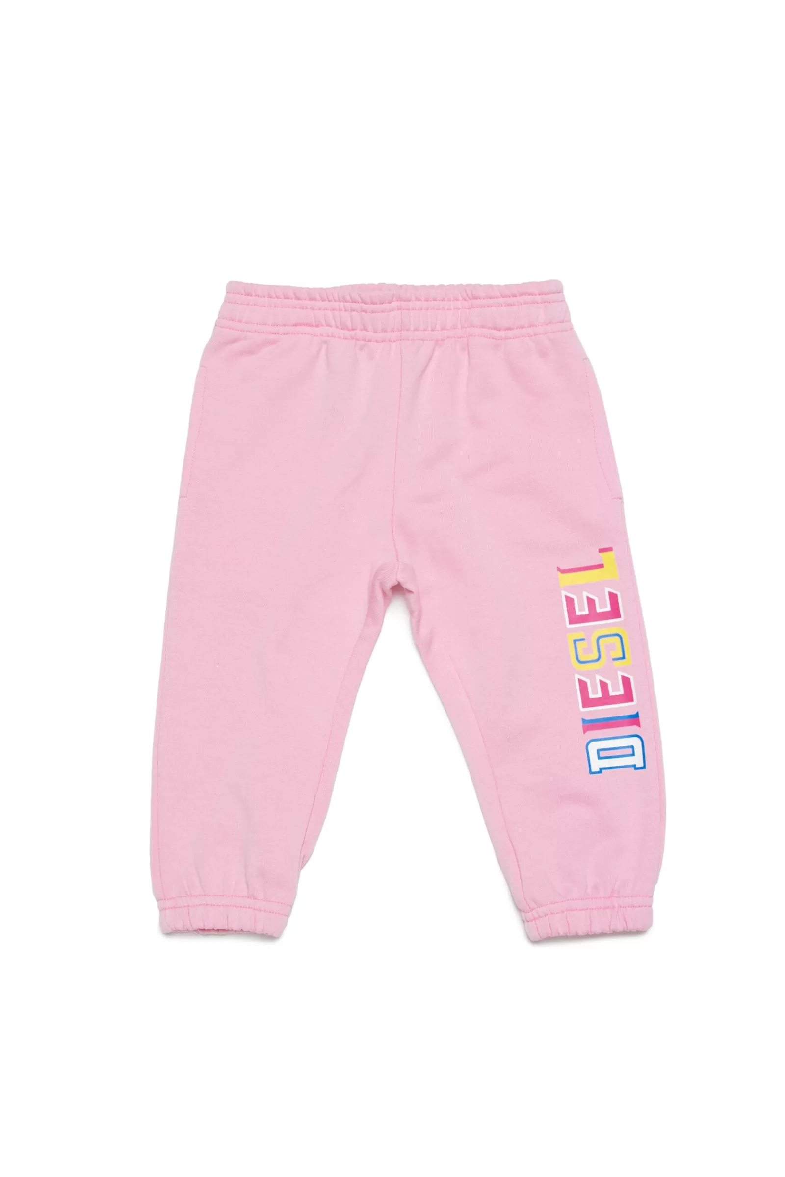 Pantaloni E Shorts<DIESEL Pantaloni In Felpa Con Logo A Contrasto Rosa Pastello