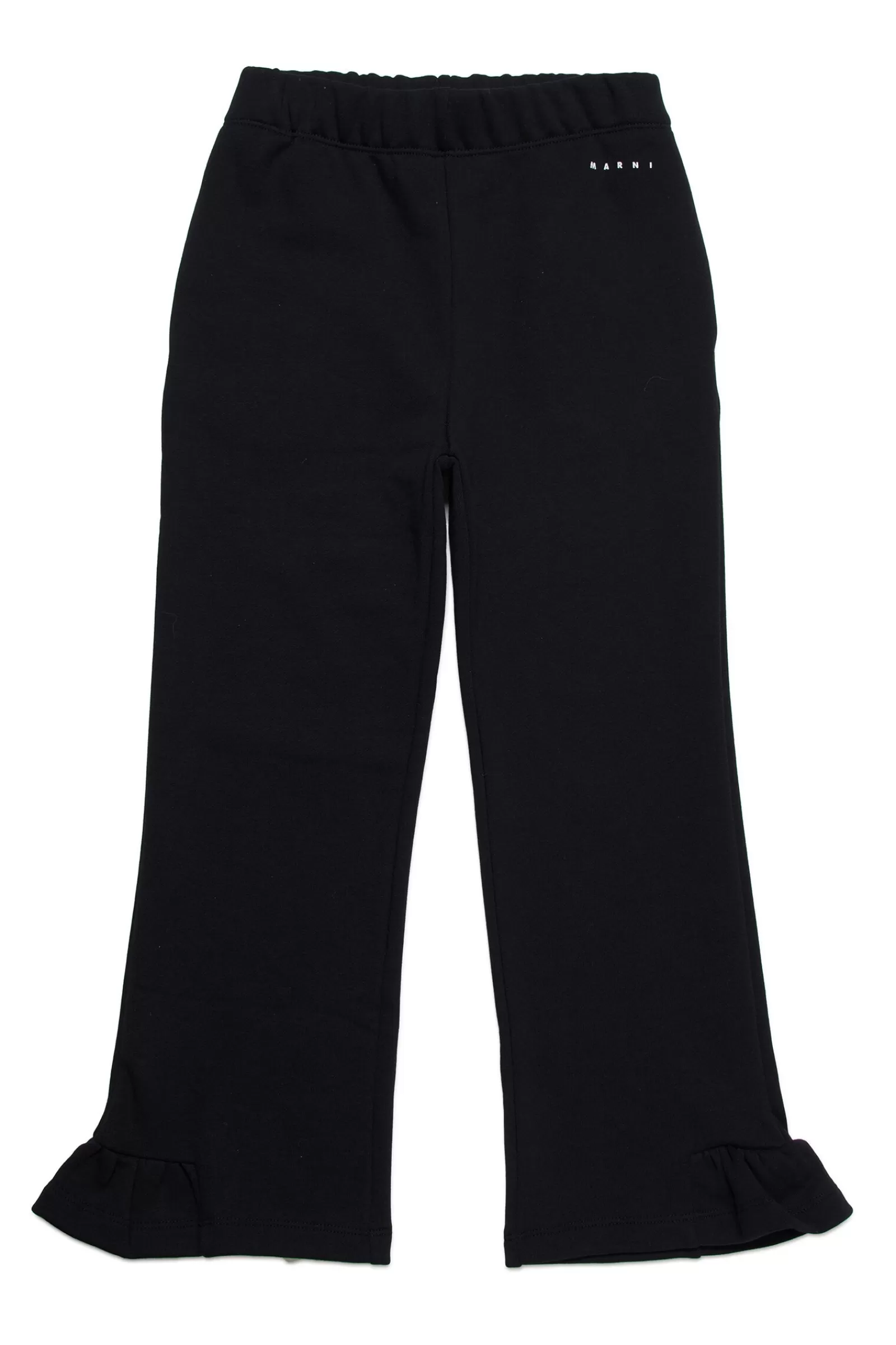 Pantaloni<MARNI Pantaloni In Felpa Con Rouches Sul Fondo Nero Denim