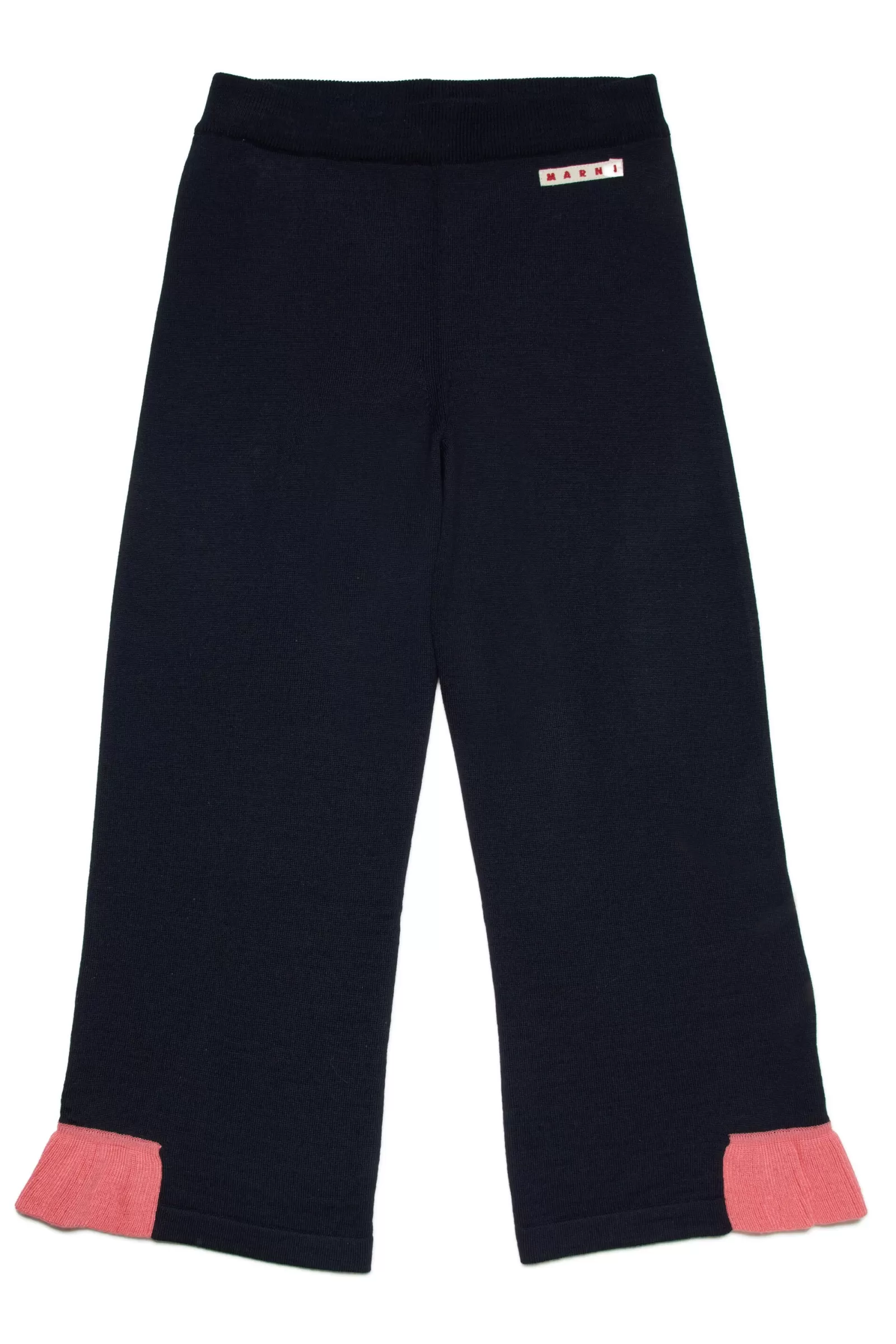 Pantaloni<MARNI Pantaloni In Misto Lana Con Fondo Ripreso Effetto Rouches Blu Navy